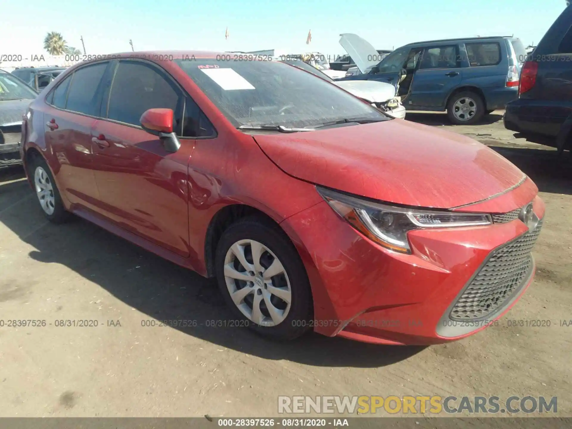 1 Photograph of a damaged car JTDEPRAE6LJ116799 TOYOTA COROLLA 2020