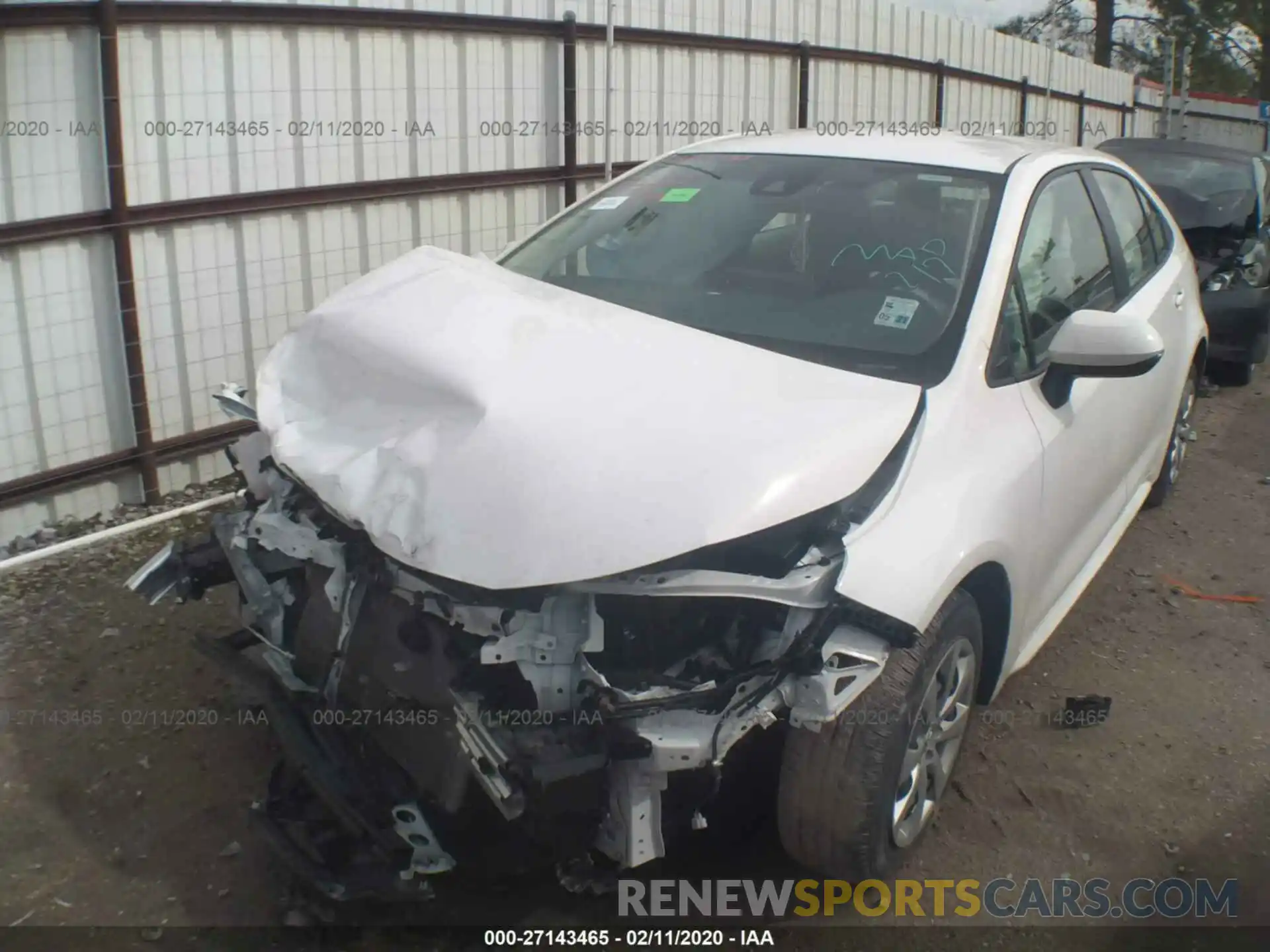 2 Photograph of a damaged car JTDEPRAE7LJ019630 TOYOTA COROLLA 2020