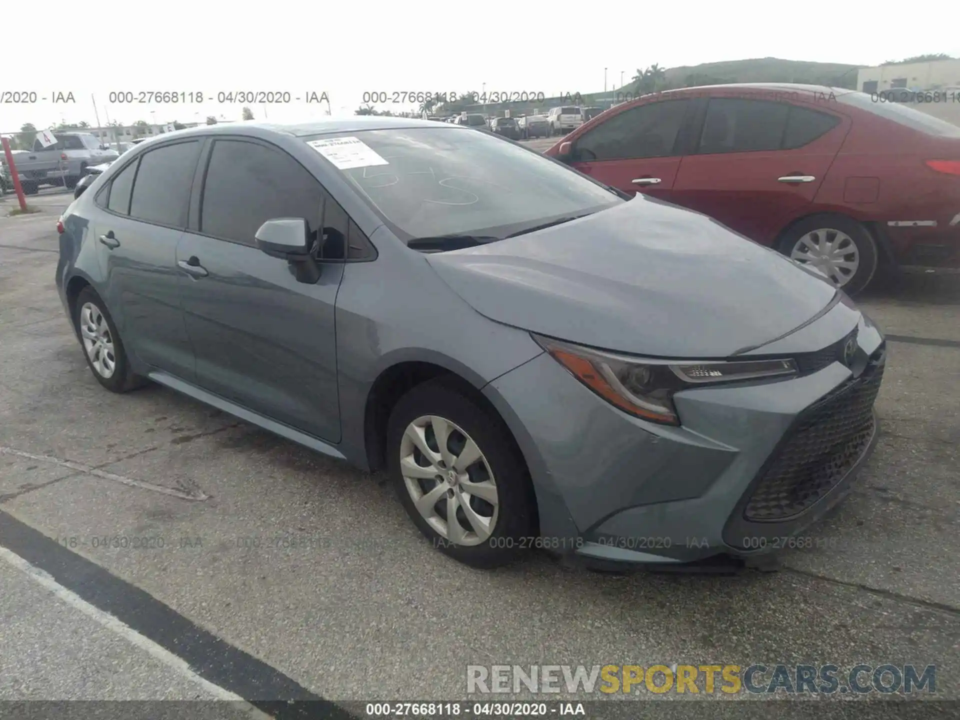 1 Photograph of a damaged car JTDEPRAE7LJ020874 TOYOTA COROLLA 2020