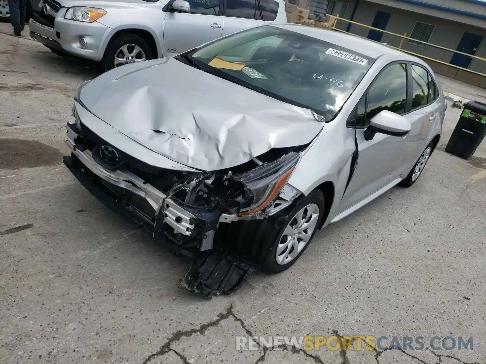 2 Photograph of a damaged car JTDEPRAE7LJ043362 TOYOTA COROLLA 2020