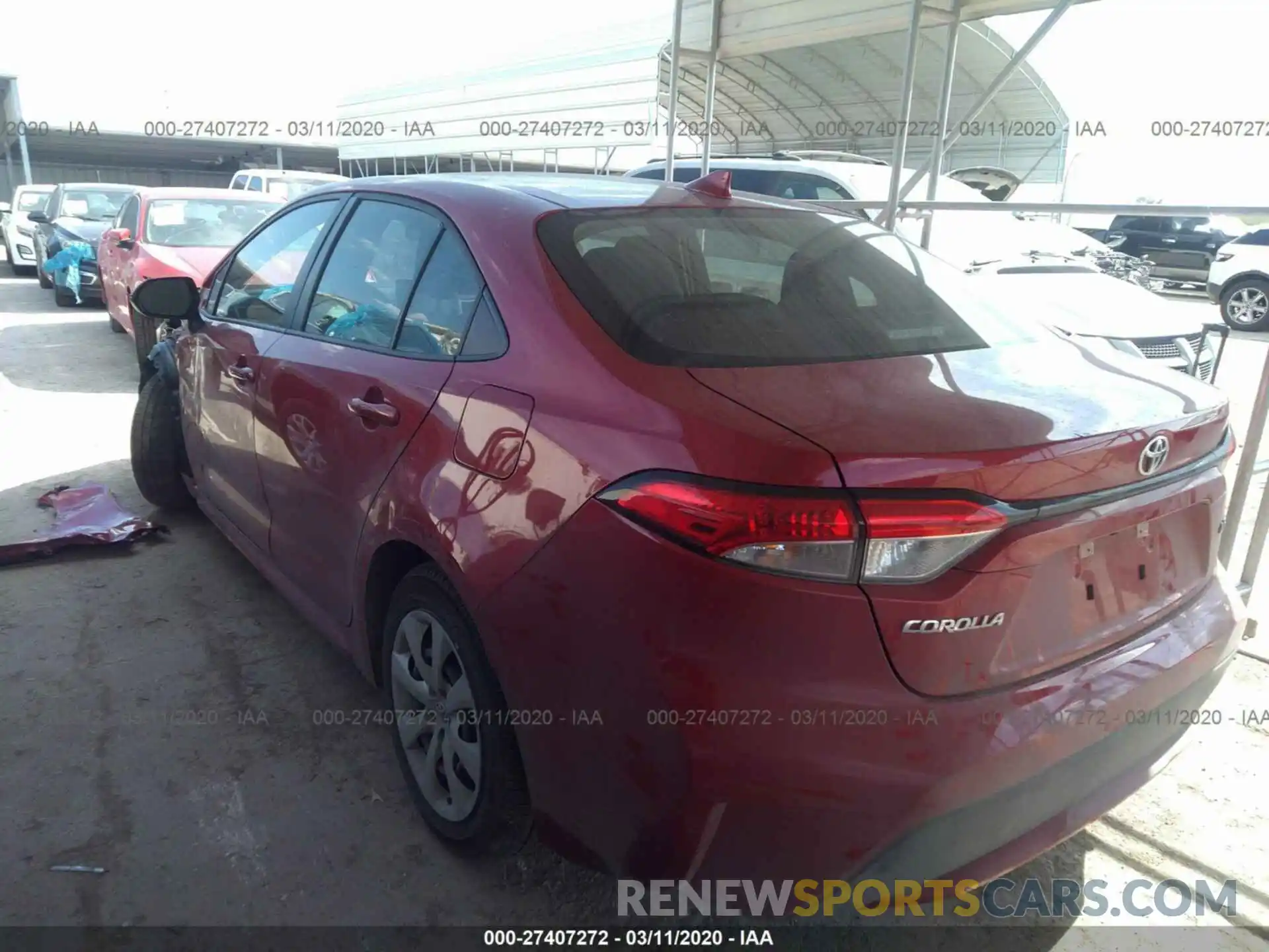 3 Photograph of a damaged car JTDEPRAE7LJ043992 TOYOTA COROLLA 2020