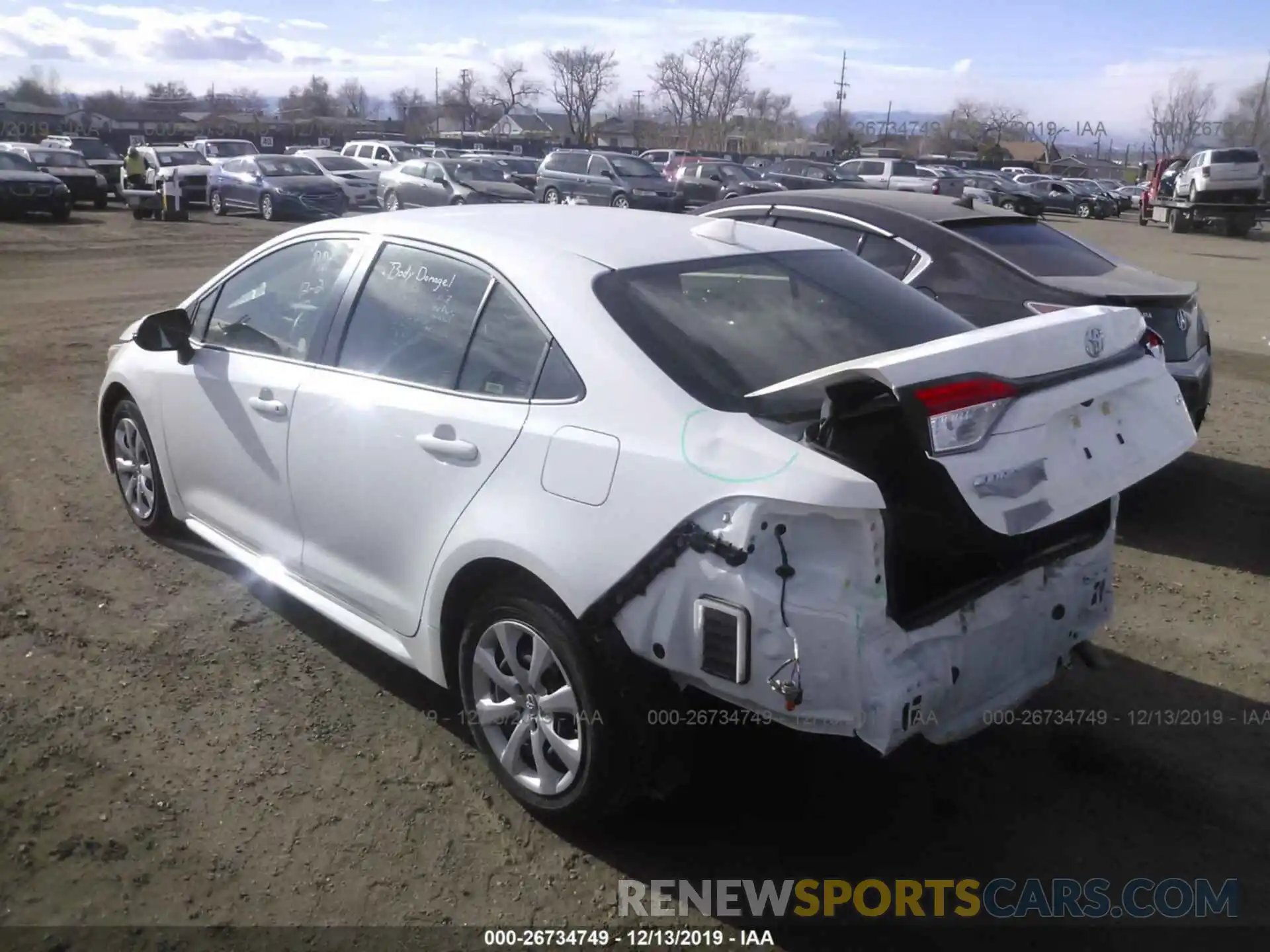 3 Photograph of a damaged car JTDEPRAE7LJ046164 TOYOTA COROLLA 2020