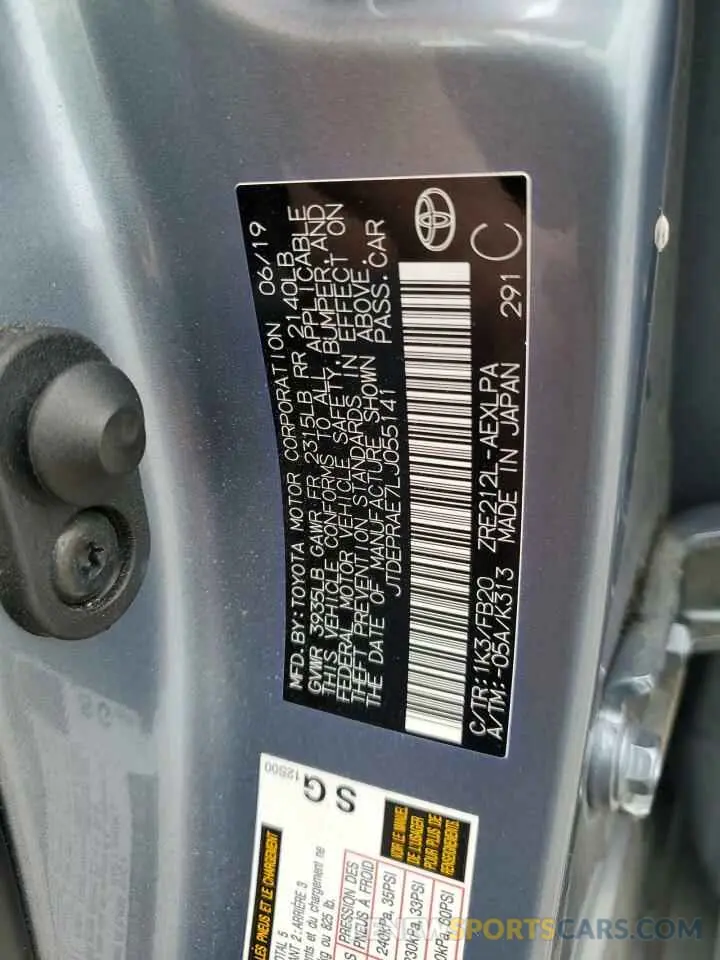 14 Photograph of a damaged car JTDEPRAE7LJ055141 TOYOTA COROLLA 2020