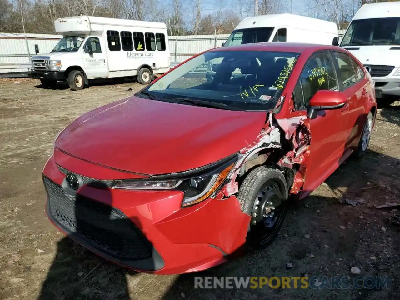 1 Photograph of a damaged car JTDEPRAE7LJ100692 TOYOTA COROLLA 2020