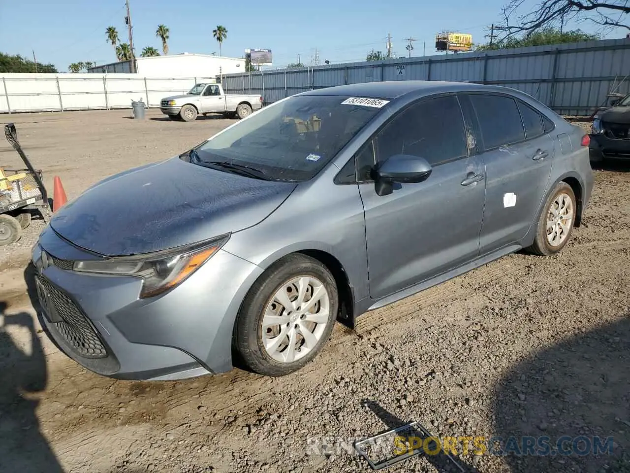 1 Photograph of a damaged car JTDEPRAE7LJ106038 TOYOTA COROLLA 2020