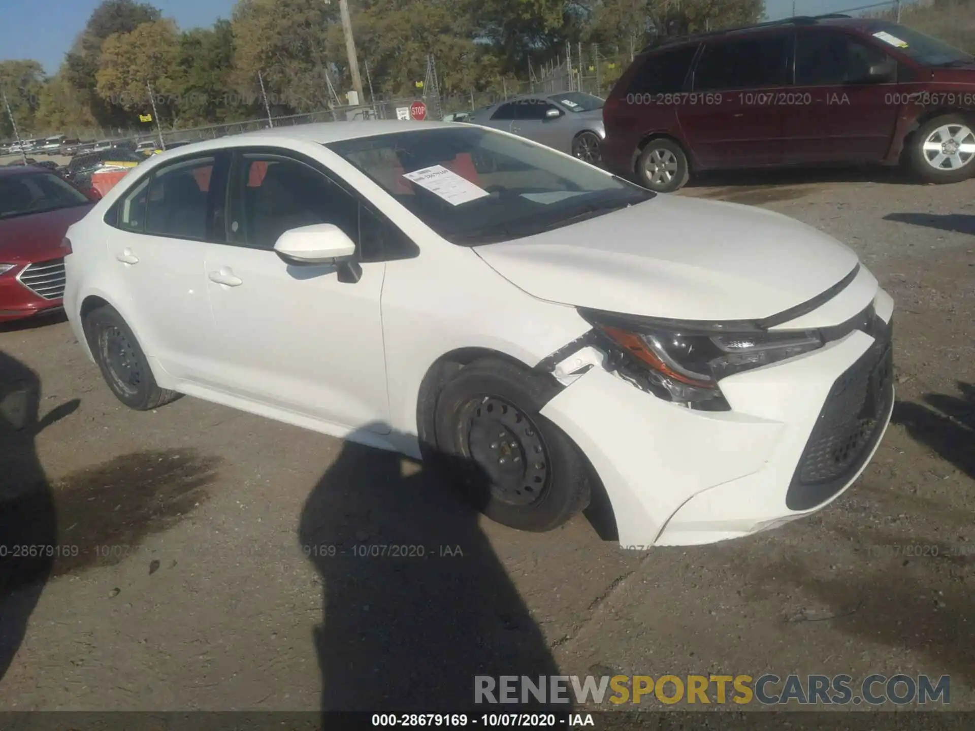 1 Photograph of a damaged car JTDEPRAE8LJ018793 TOYOTA COROLLA 2020