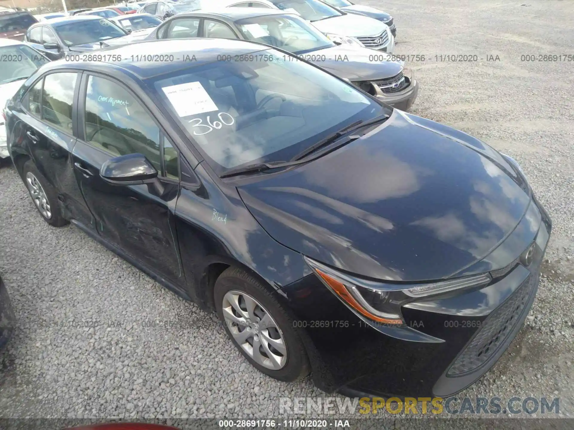 1 Photograph of a damaged car JTDEPRAE8LJ054841 TOYOTA COROLLA 2020