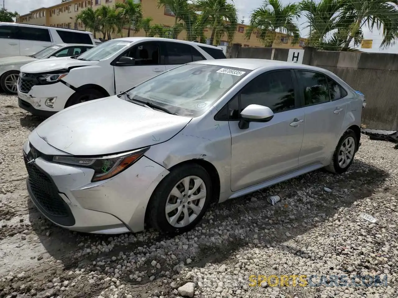 1 Photograph of a damaged car JTDEPRAE8LJ060347 TOYOTA COROLLA 2020