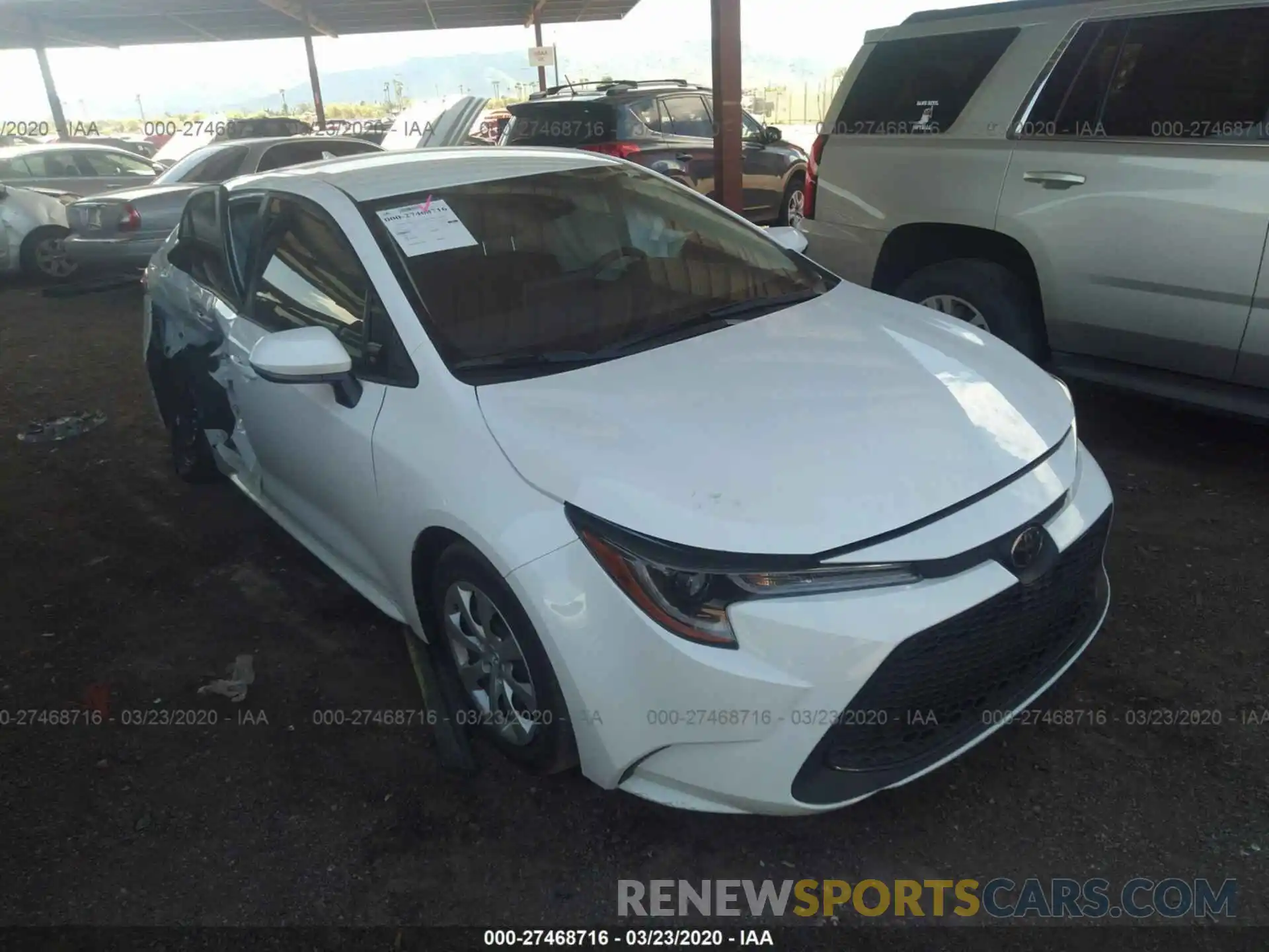 1 Photograph of a damaged car JTDEPRAE8LJ078945 TOYOTA COROLLA 2020