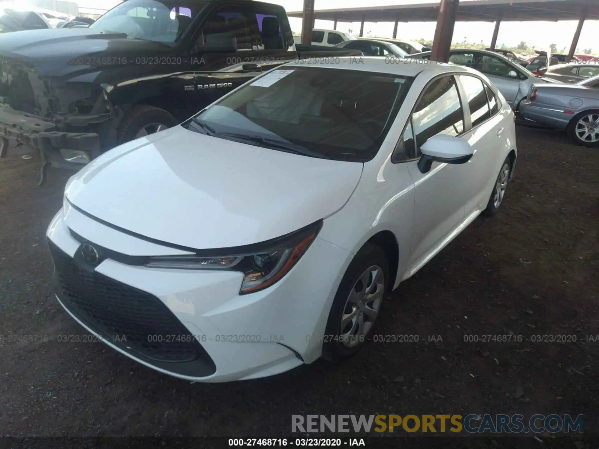 2 Photograph of a damaged car JTDEPRAE8LJ078945 TOYOTA COROLLA 2020