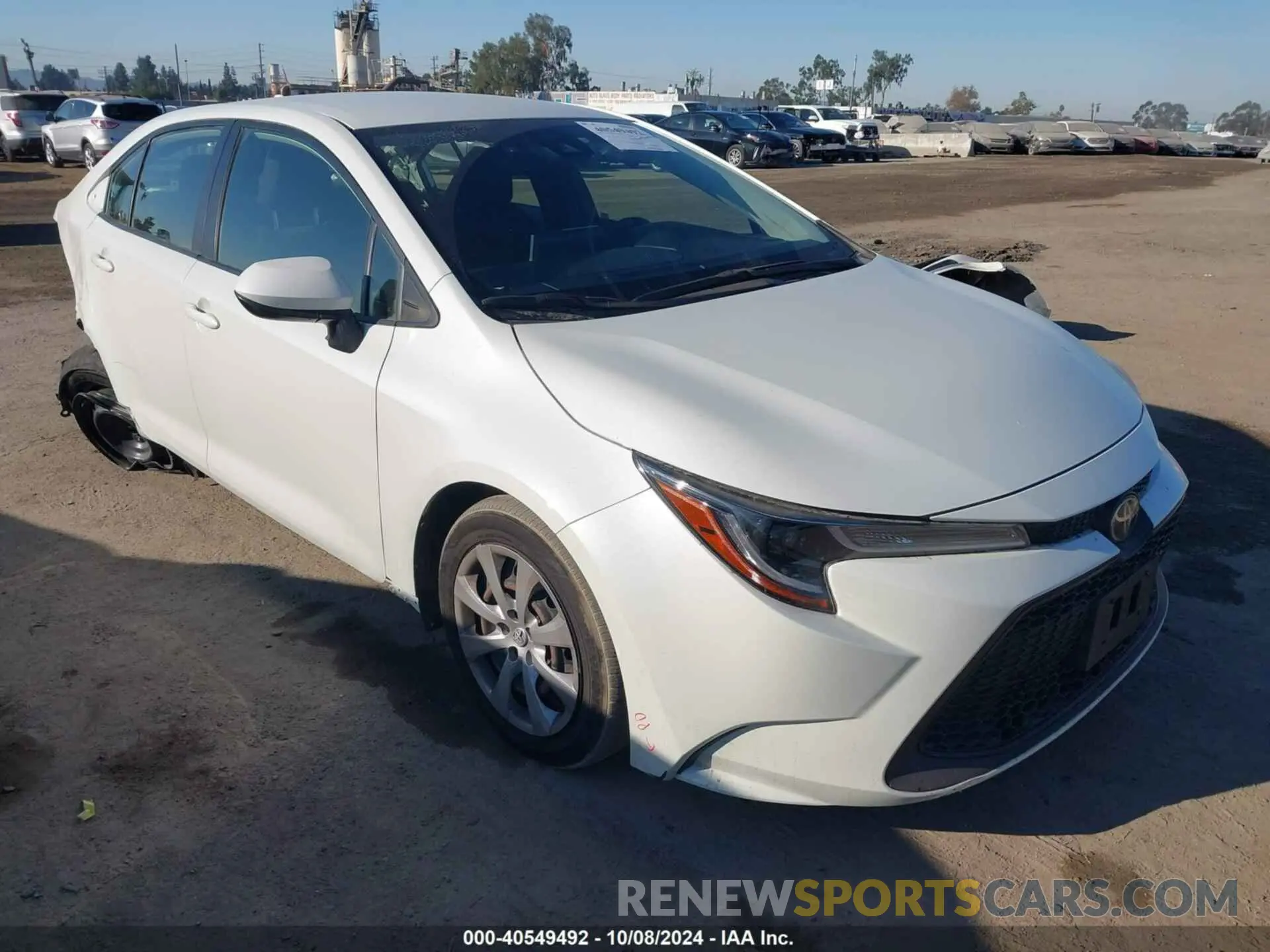 1 Photograph of a damaged car JTDEPRAE8LJ103035 TOYOTA COROLLA 2020