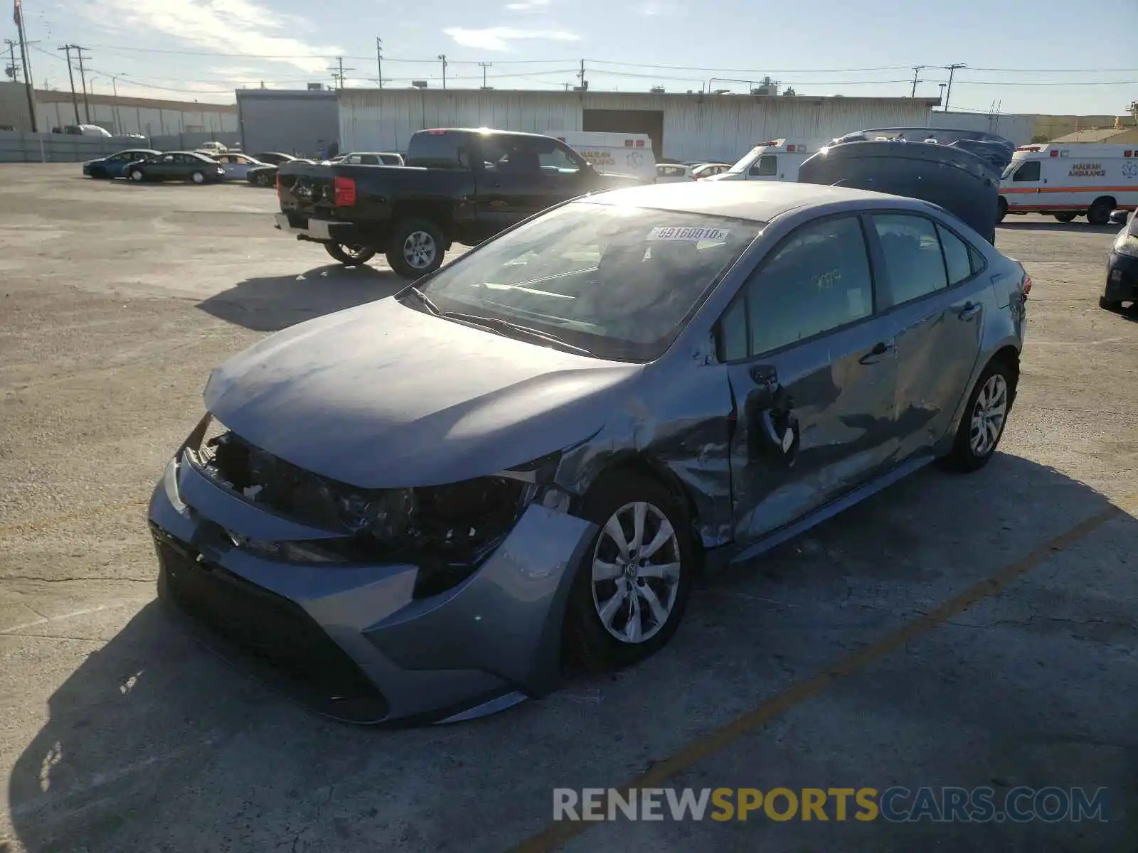 2 Photograph of a damaged car JTDEPRAE8LJ105982 TOYOTA COROLLA 2020