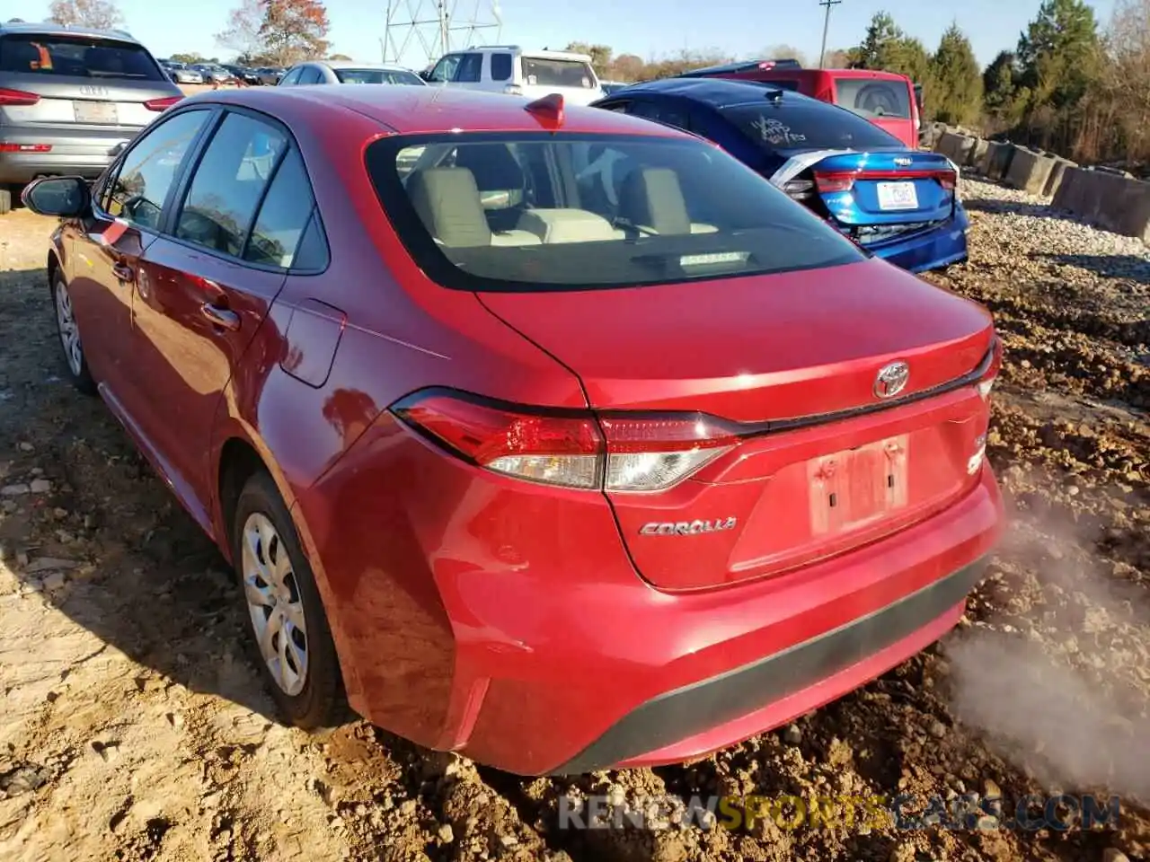 3 Photograph of a damaged car JTDEPRAE9LJ015255 TOYOTA COROLLA 2020