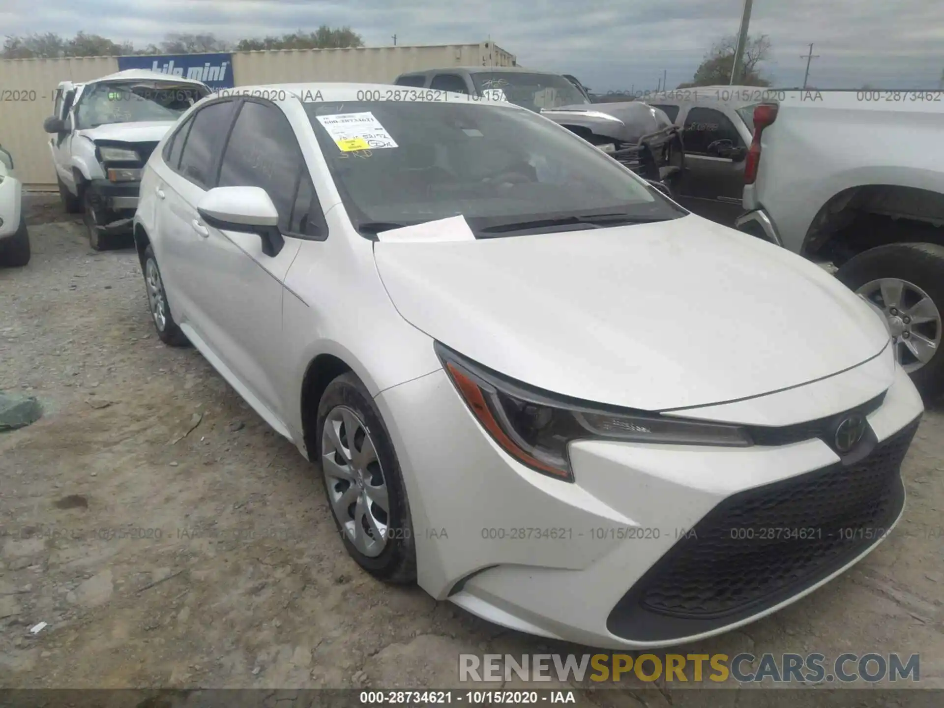 1 Photograph of a damaged car JTDEPRAE9LJ037966 TOYOTA COROLLA 2020