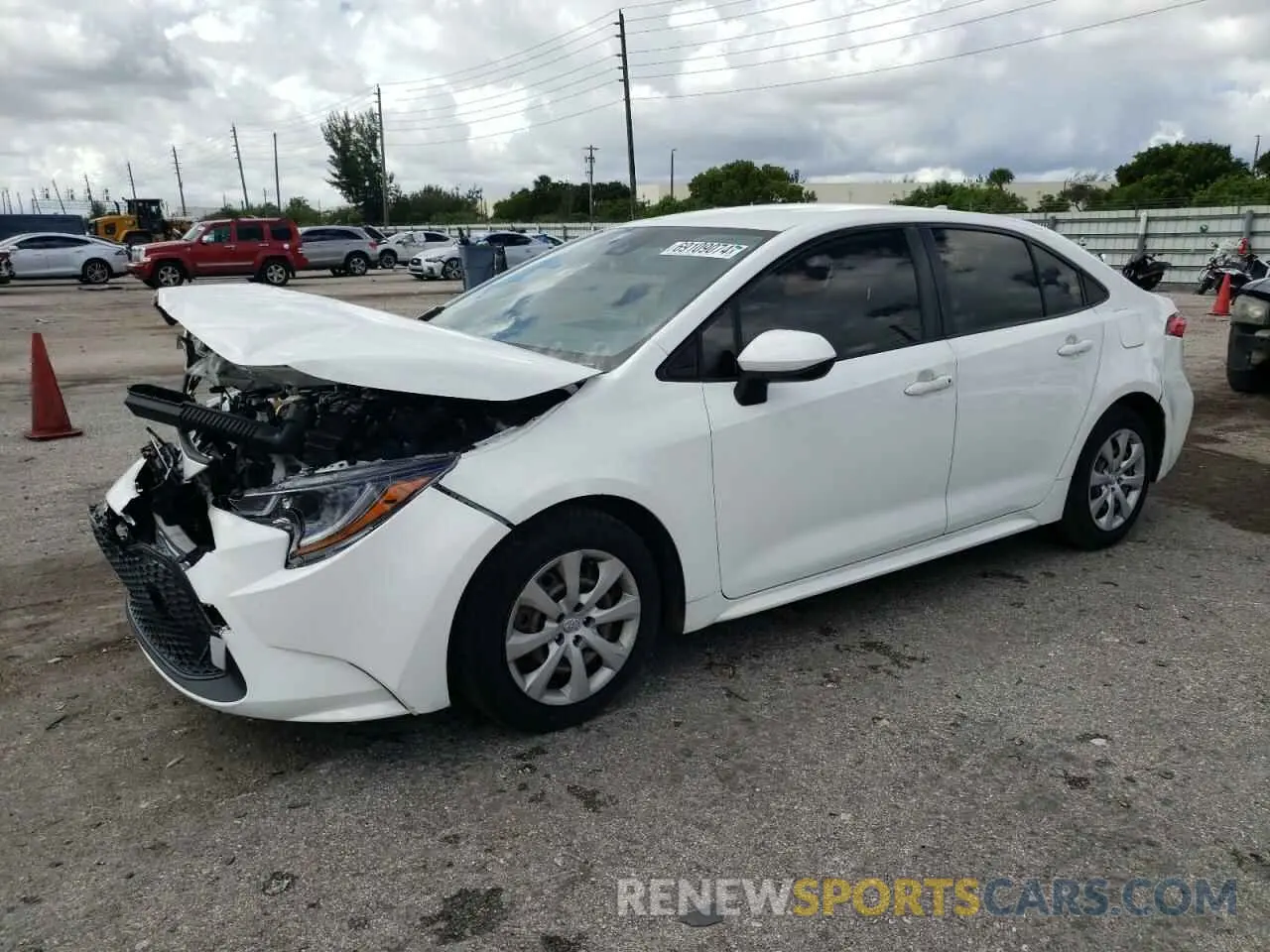 1 Photograph of a damaged car JTDEPRAE9LJ080137 TOYOTA COROLLA 2020