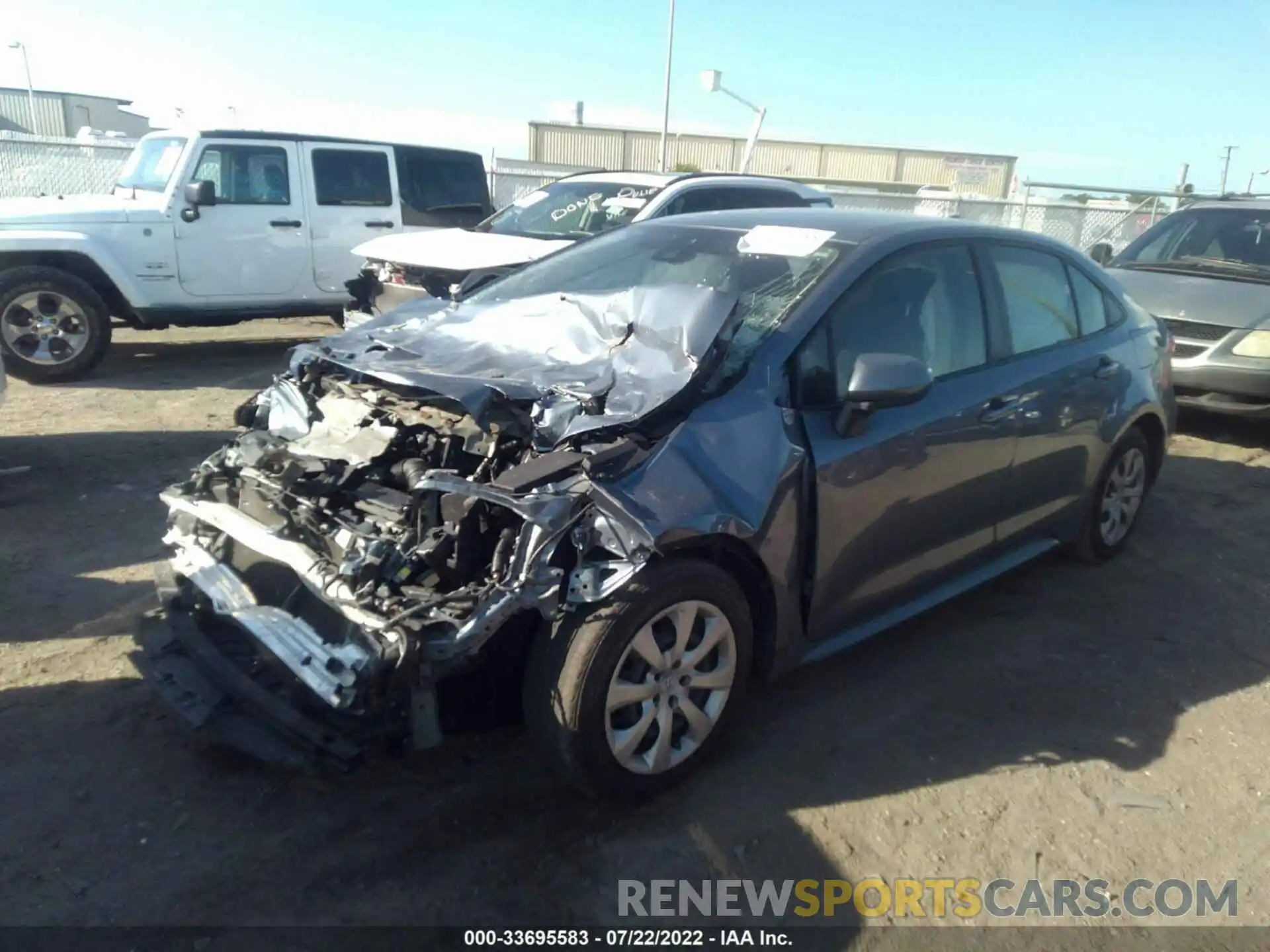 2 Photograph of a damaged car JTDEPRAEXLJ025728 TOYOTA COROLLA 2020