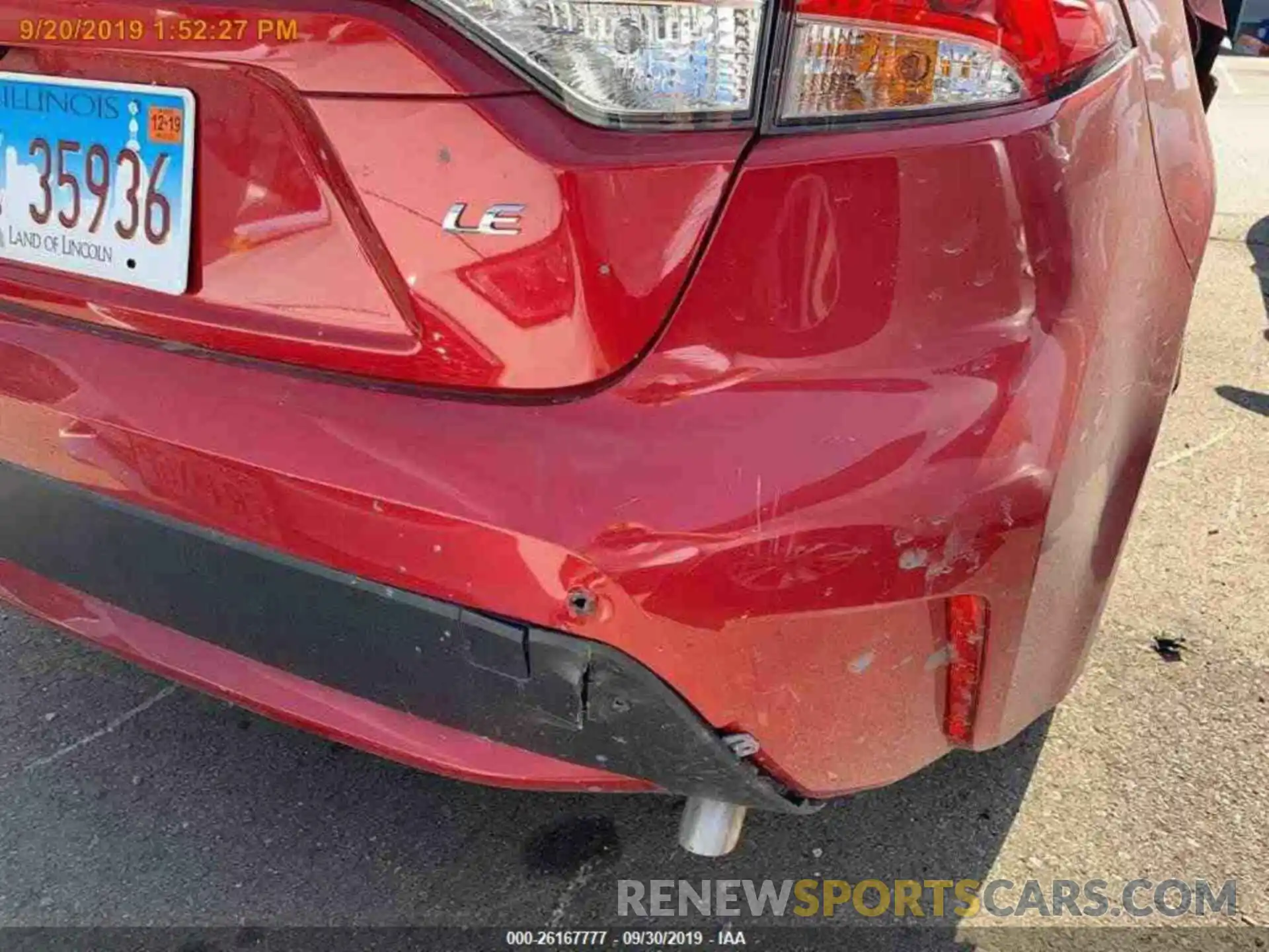 16 Photograph of a damaged car JTDEPRAEXLJ029830 TOYOTA COROLLA 2020