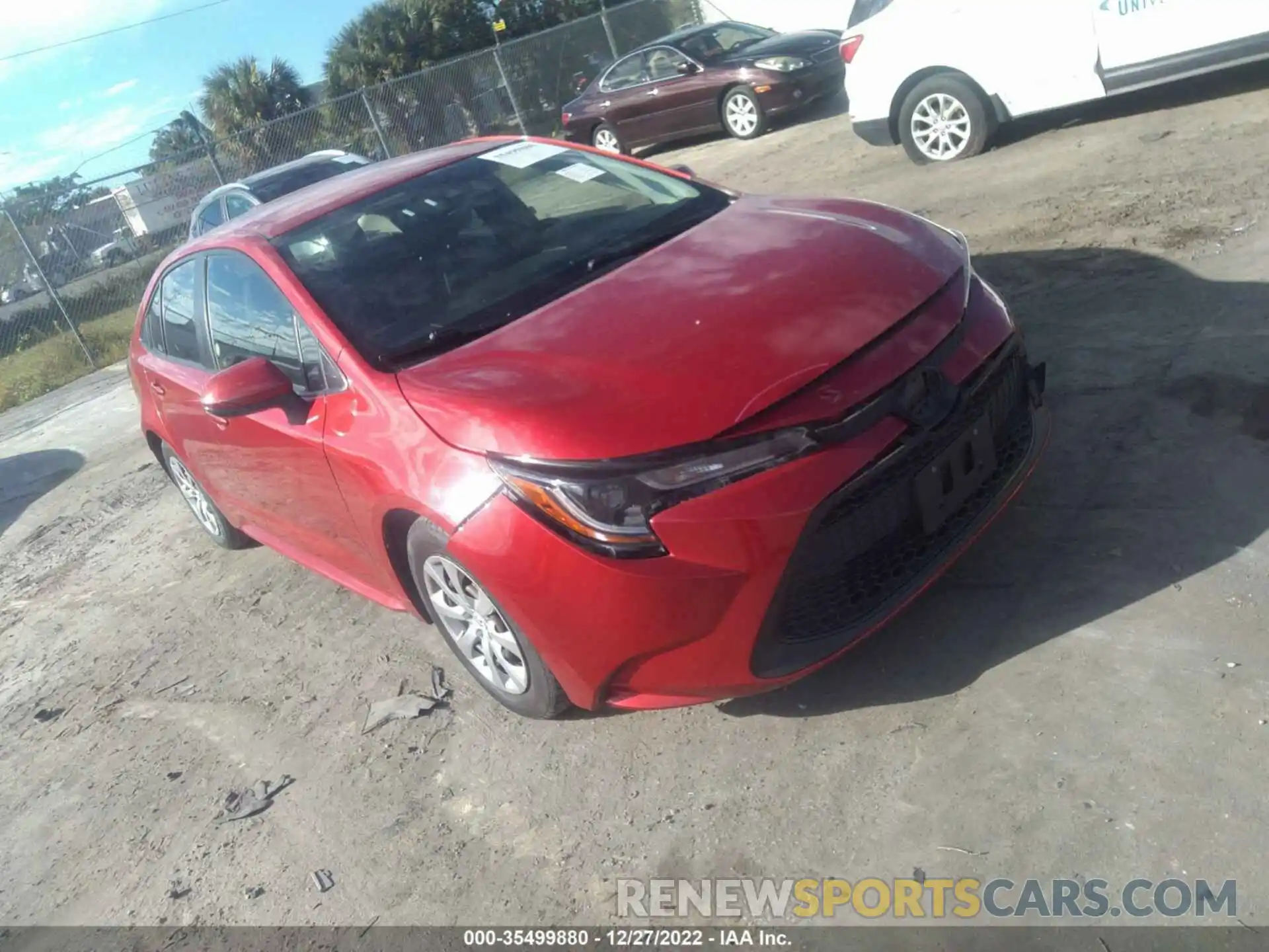 1 Photograph of a damaged car JTDEPRAEXLJ033196 TOYOTA COROLLA 2020