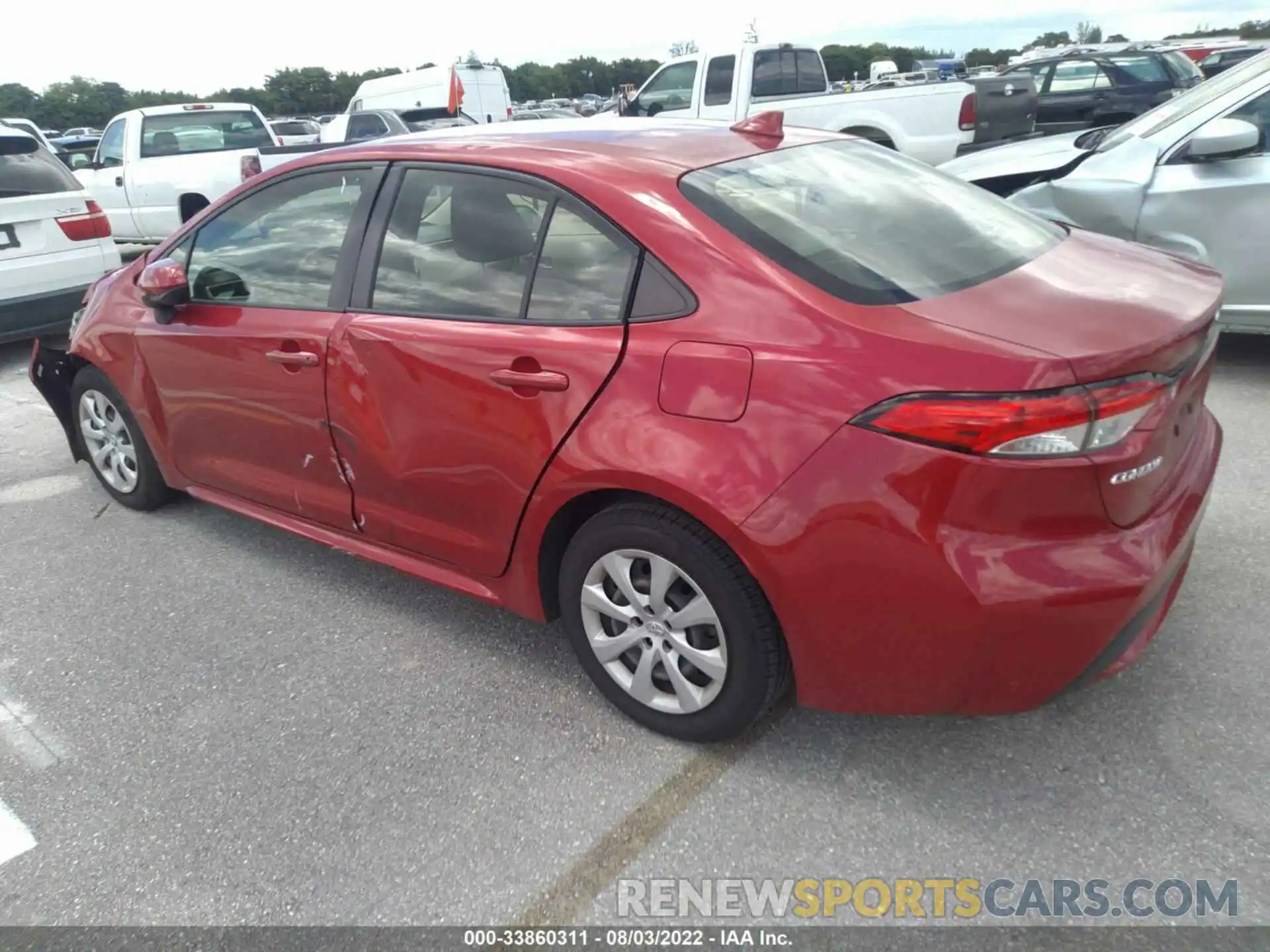 3 Photograph of a damaged car JTDEPRAEXLJ035725 TOYOTA COROLLA 2020