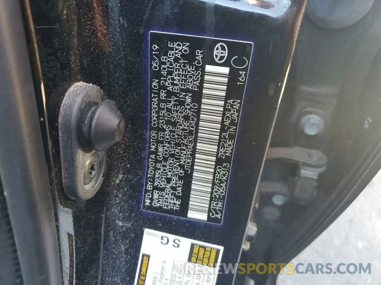 14 Photograph of a damaged car JTDEPRAEXLJ042710 TOYOTA COROLLA 2020