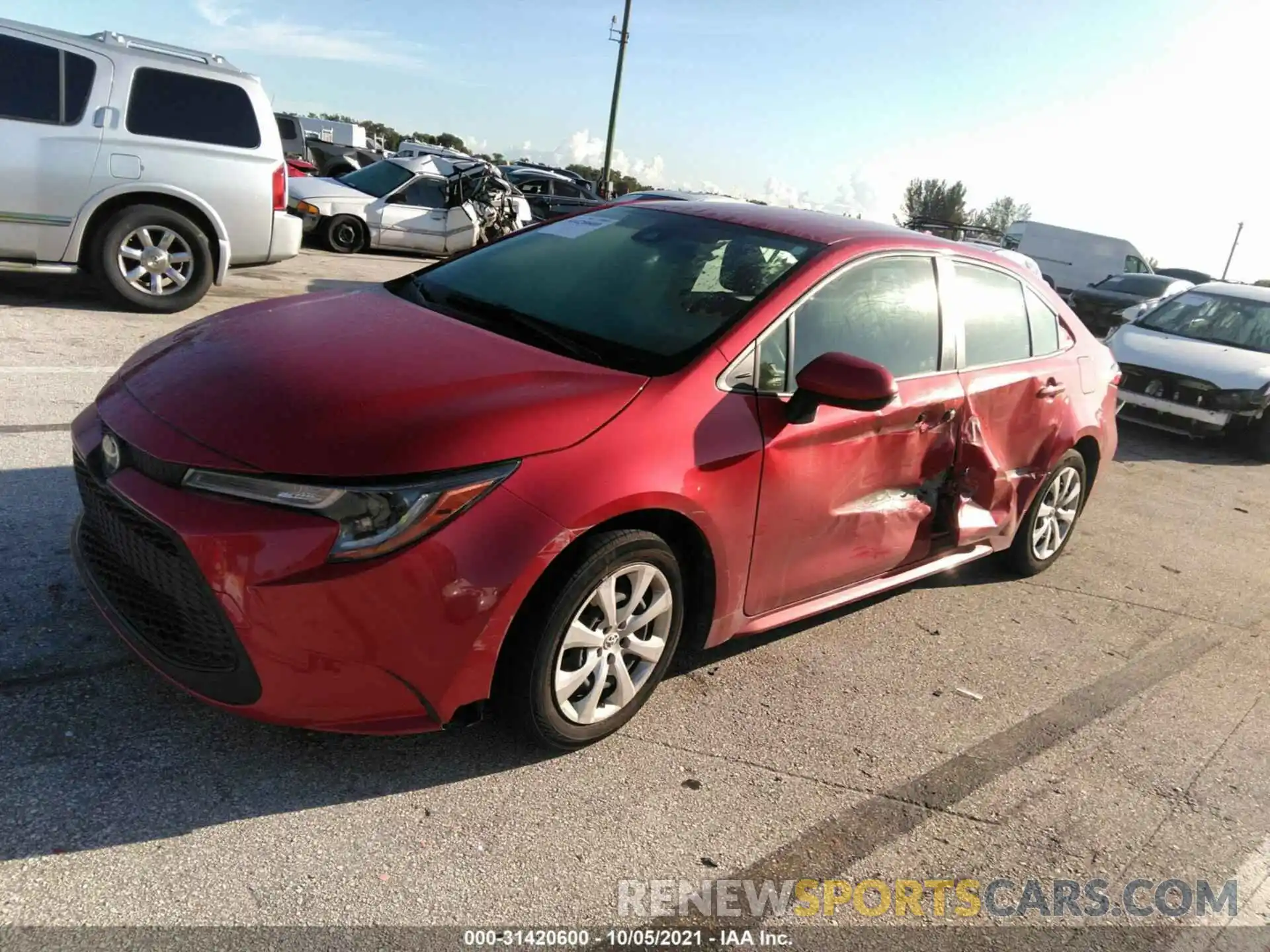 2 Photograph of a damaged car JTDEPRAEXLJ042934 TOYOTA COROLLA 2020