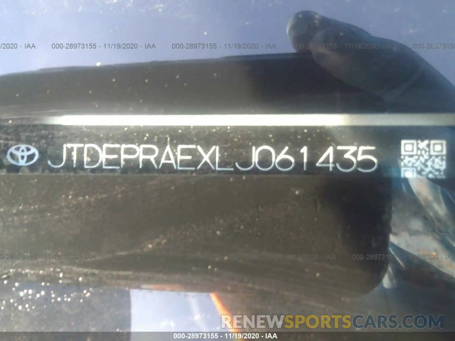 9 Photograph of a damaged car JTDEPRAEXLJ061435 TOYOTA COROLLA 2020