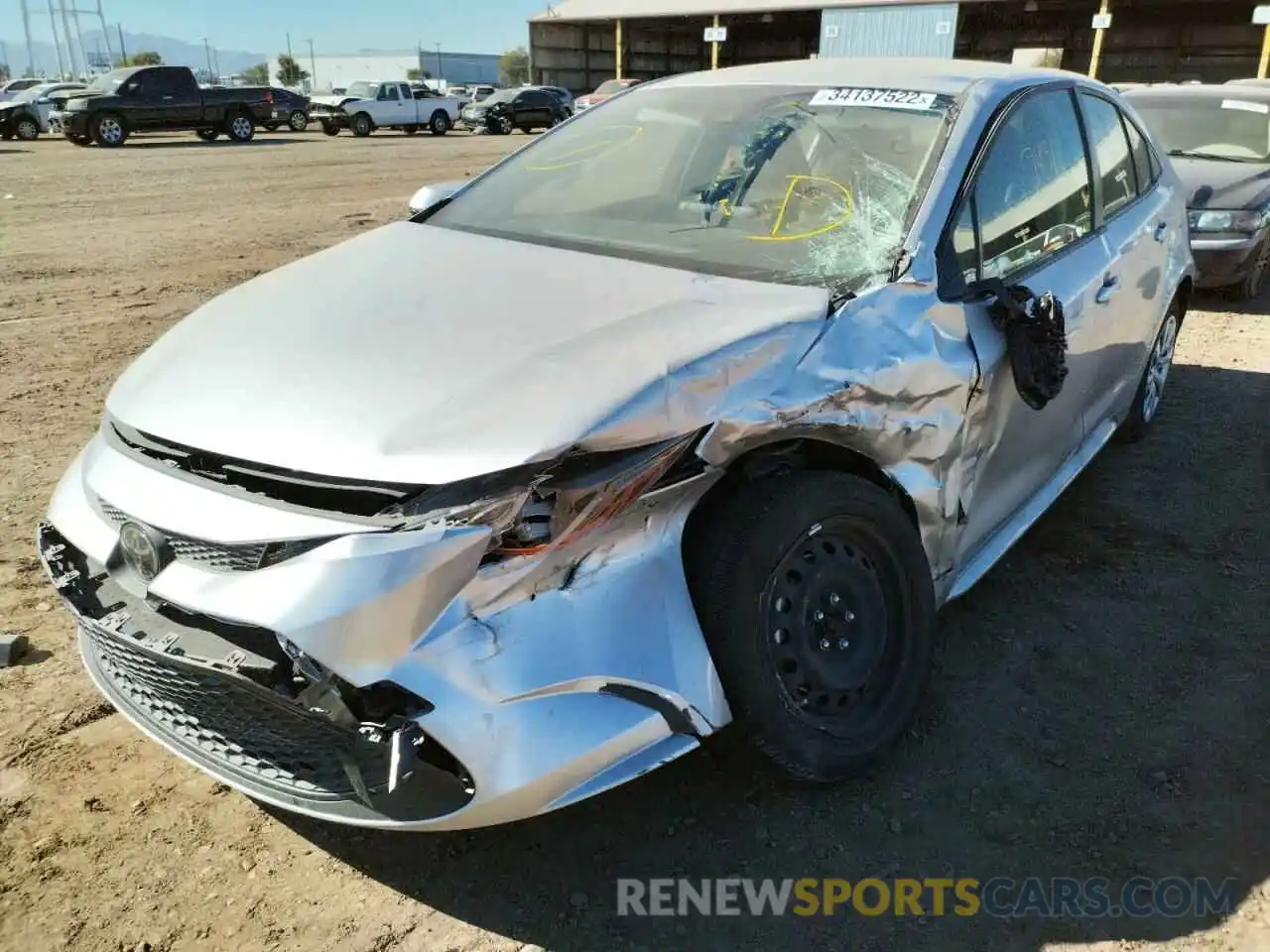 2 Photograph of a damaged car JTDEPRAEXLJ076646 TOYOTA COROLLA 2020