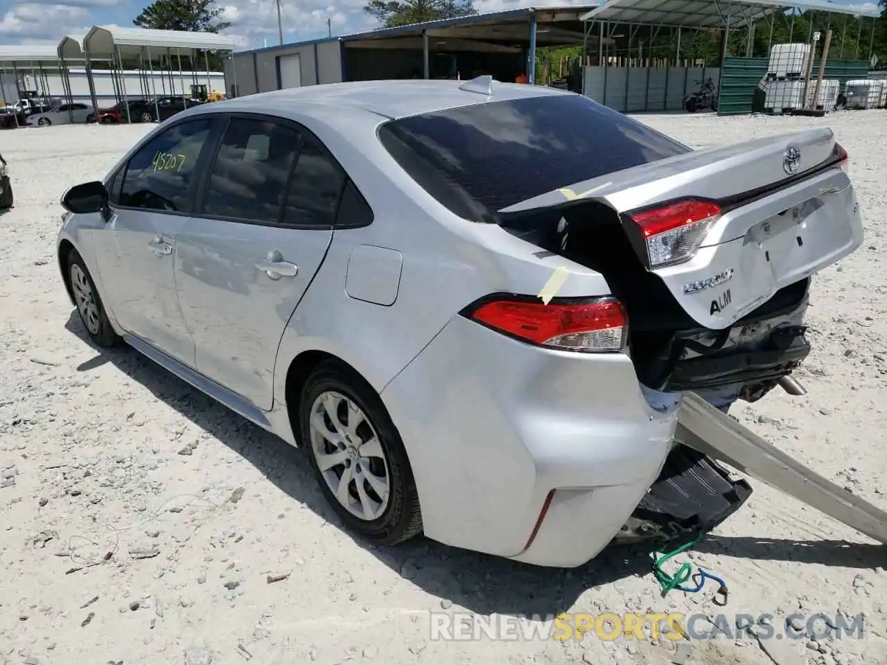 3 Photograph of a damaged car JTDEPRAEXLJ086724 TOYOTA COROLLA 2020