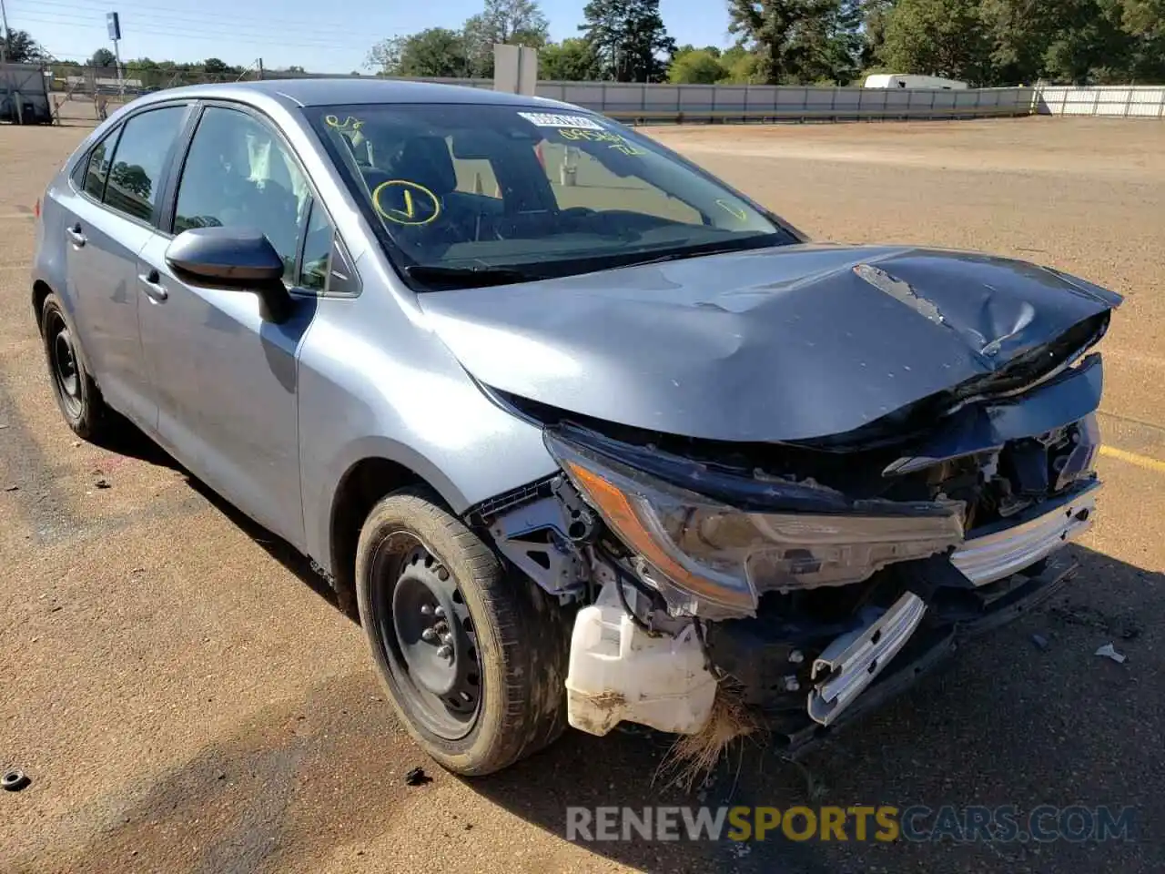 1 Photograph of a damaged car JTDEPRAEXLJ095651 TOYOTA COROLLA 2020