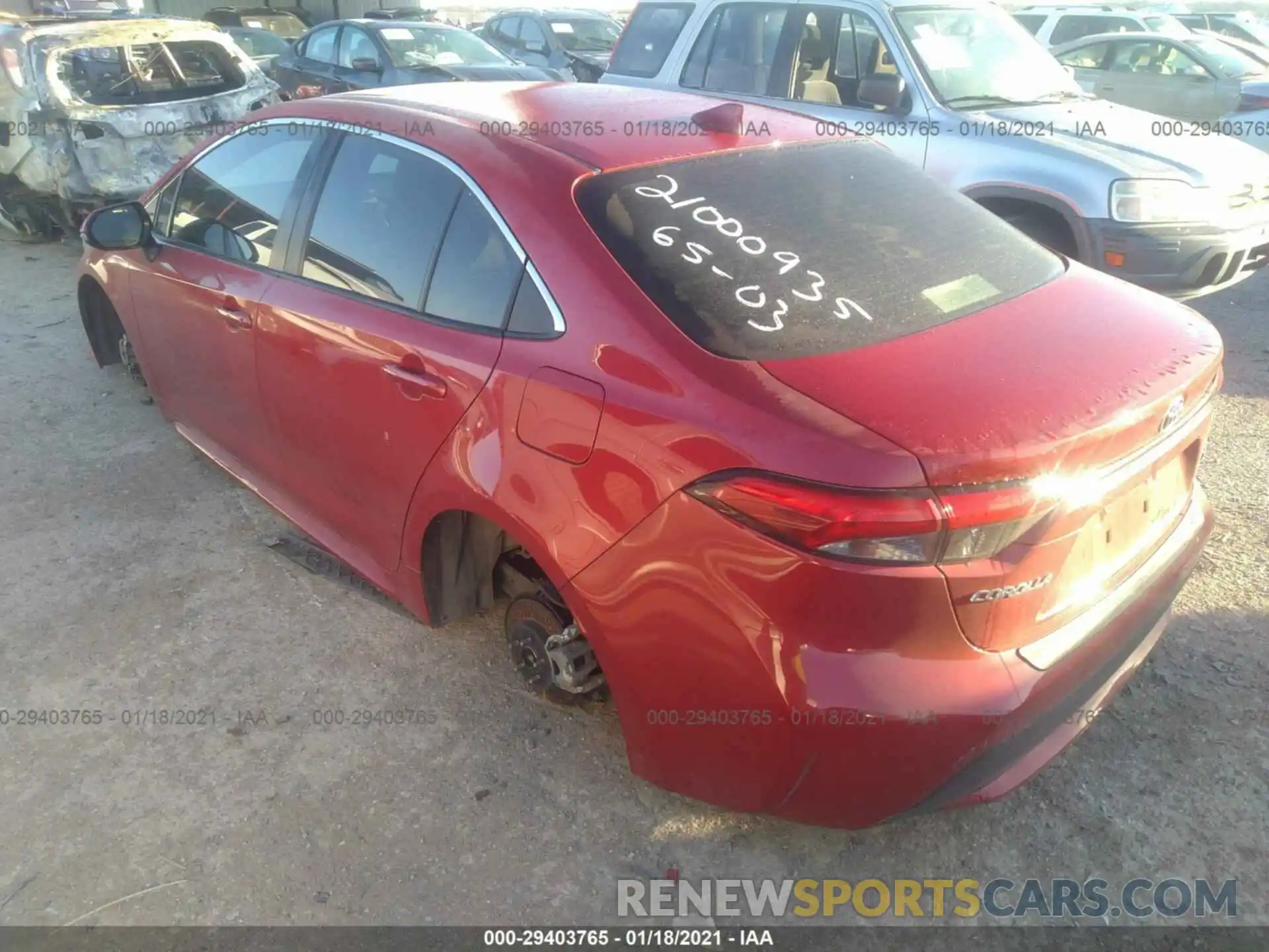 3 Photograph of a damaged car JTDFPRAE9LJ001036 TOYOTA COROLLA 2020