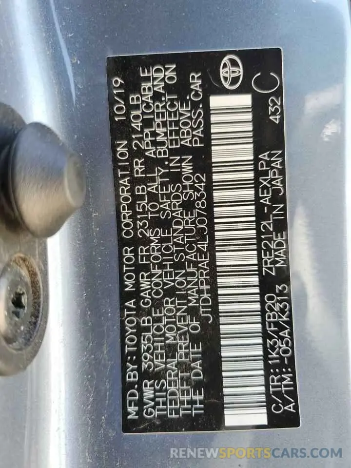 13 Photograph of a damaged car JTDHPRAE4LJ078342 TOYOTA COROLLA 2020