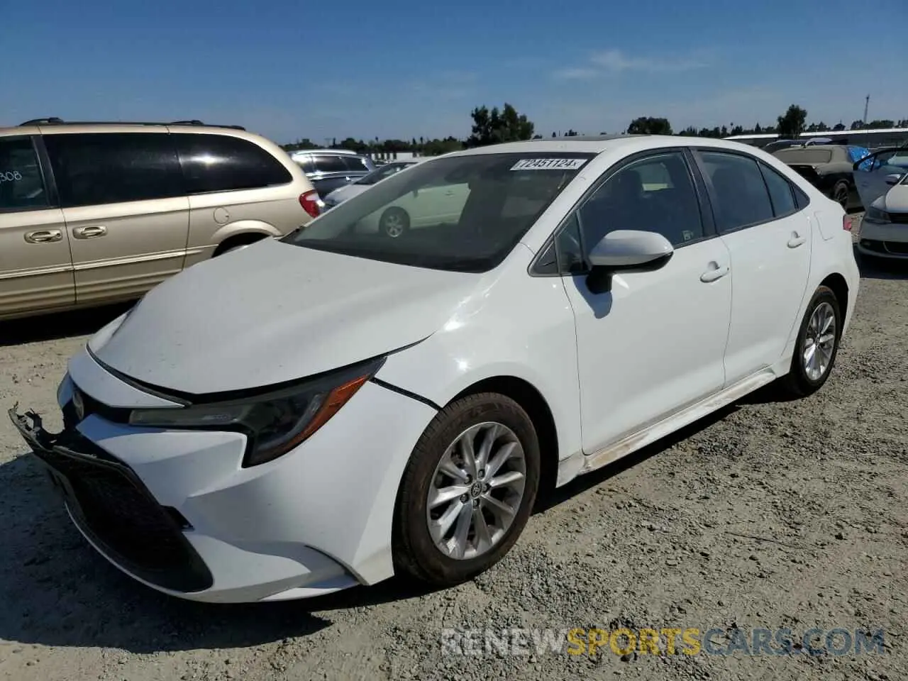 1 Photograph of a damaged car JTDHPRAE6LJ012942 TOYOTA COROLLA 2020