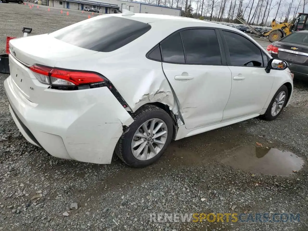 3 Photograph of a damaged car JTDHPRAE9LJ025152 TOYOTA COROLLA 2020