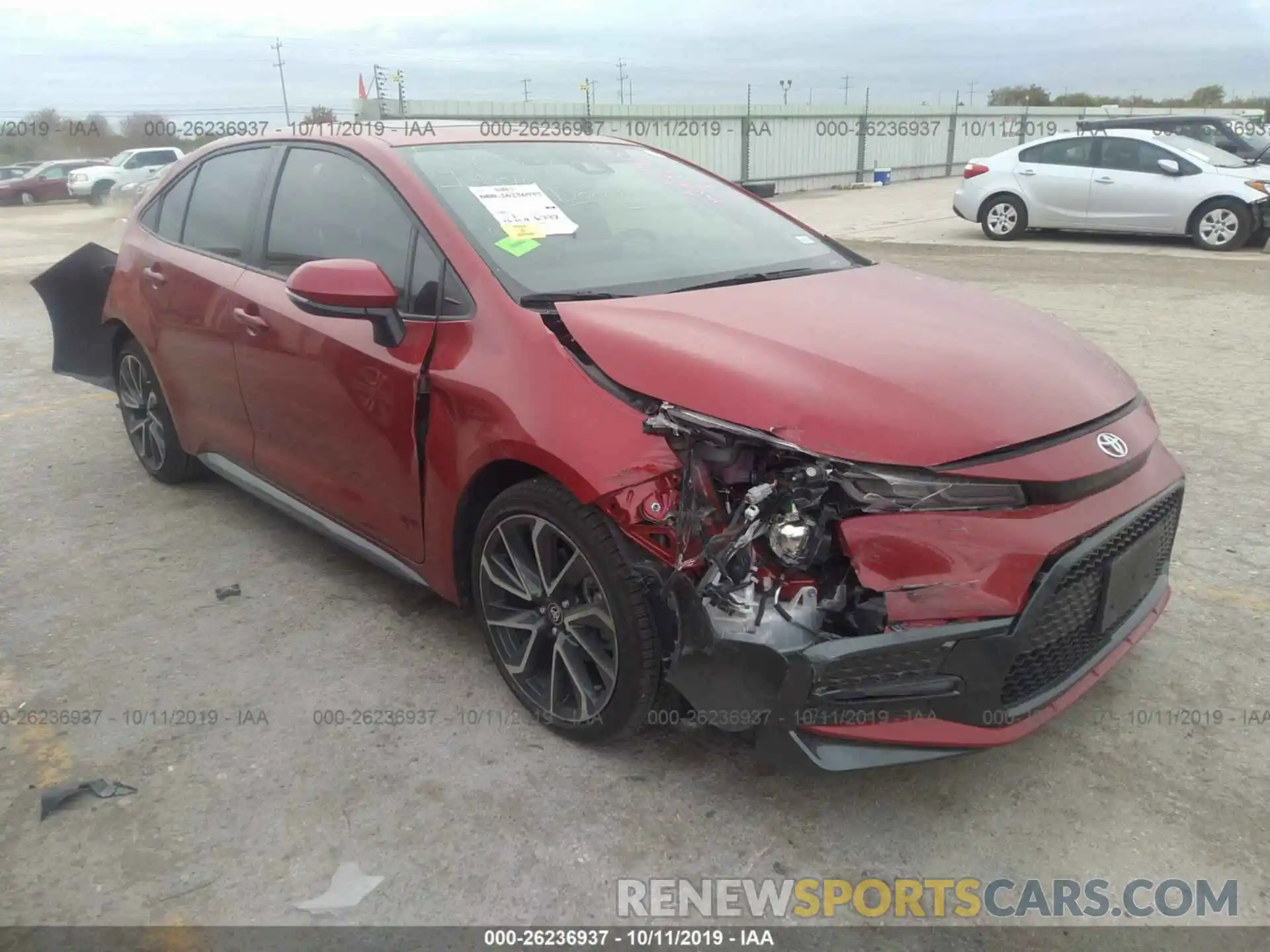 1 Photograph of a damaged car JTDP4RCE1LJ006192 TOYOTA COROLLA 2020