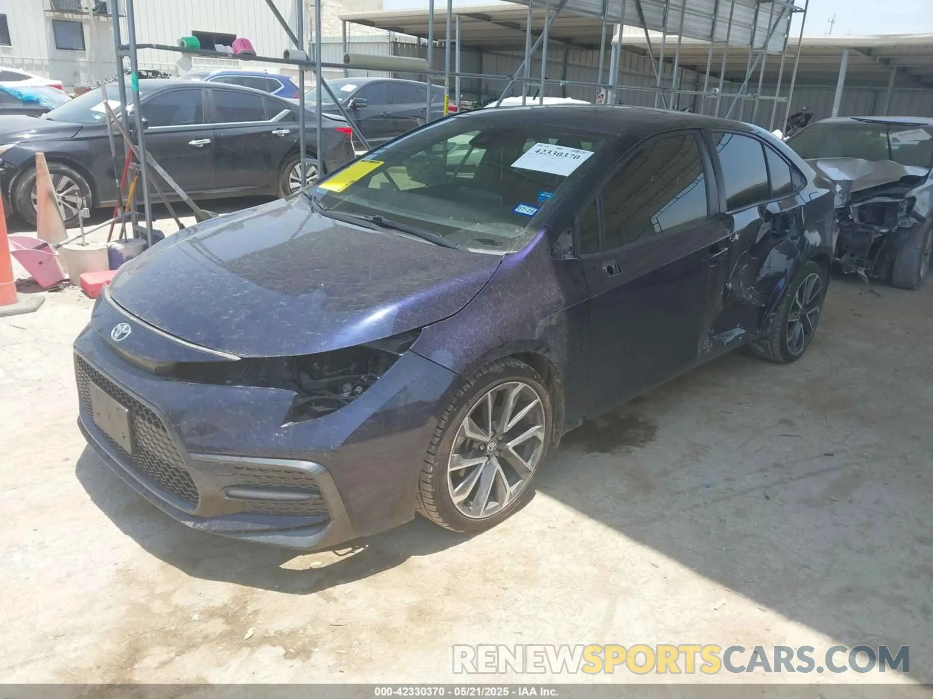 2 Photograph of a damaged car JTDP4RCE3LJ014536 TOYOTA COROLLA 2020