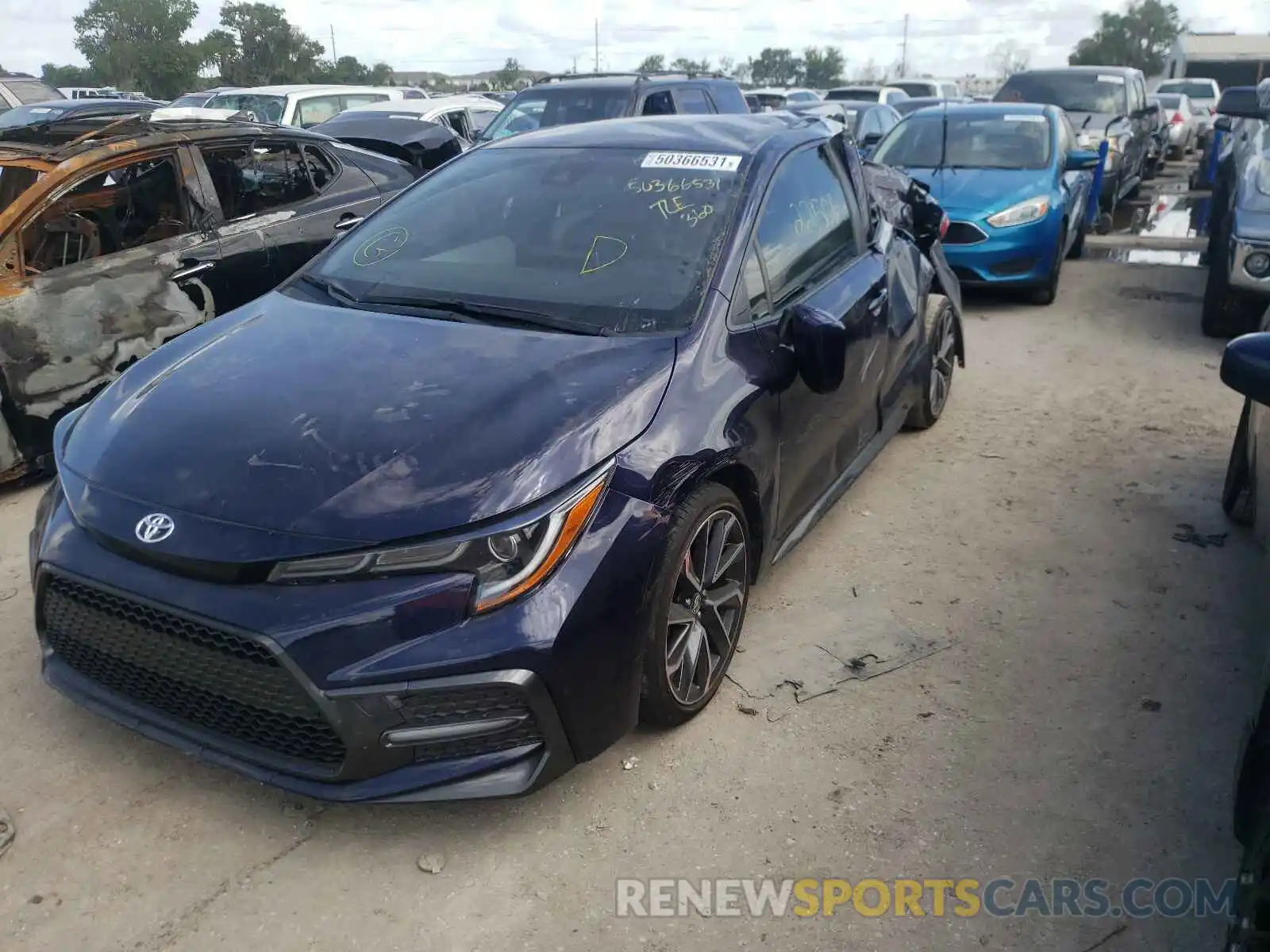 2 Photograph of a damaged car JTDS4RCE5LJ020686 TOYOTA COROLLA 2020