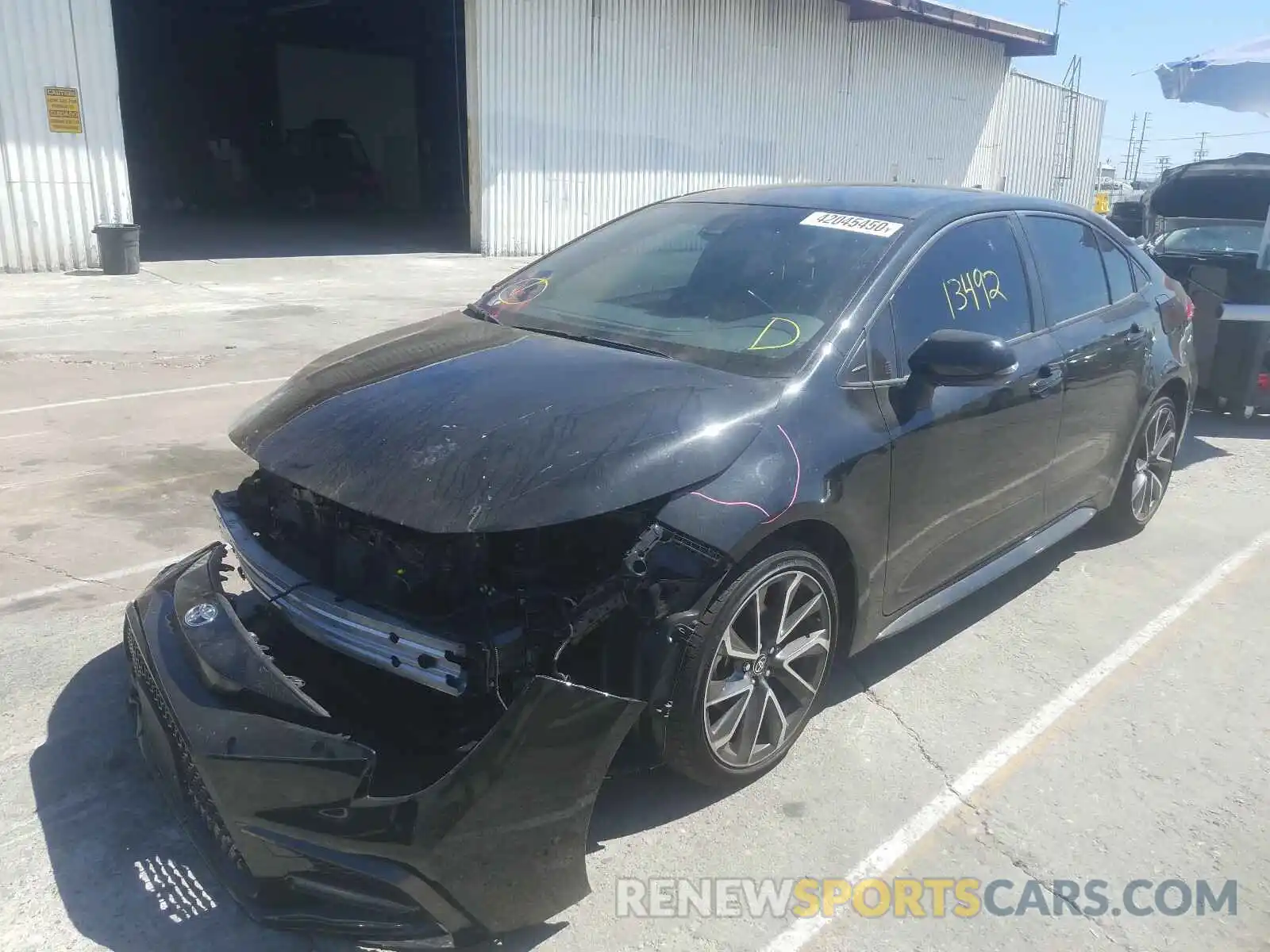 2 Photograph of a damaged car JTDS4RCE6LJ038954 TOYOTA COROLLA 2020