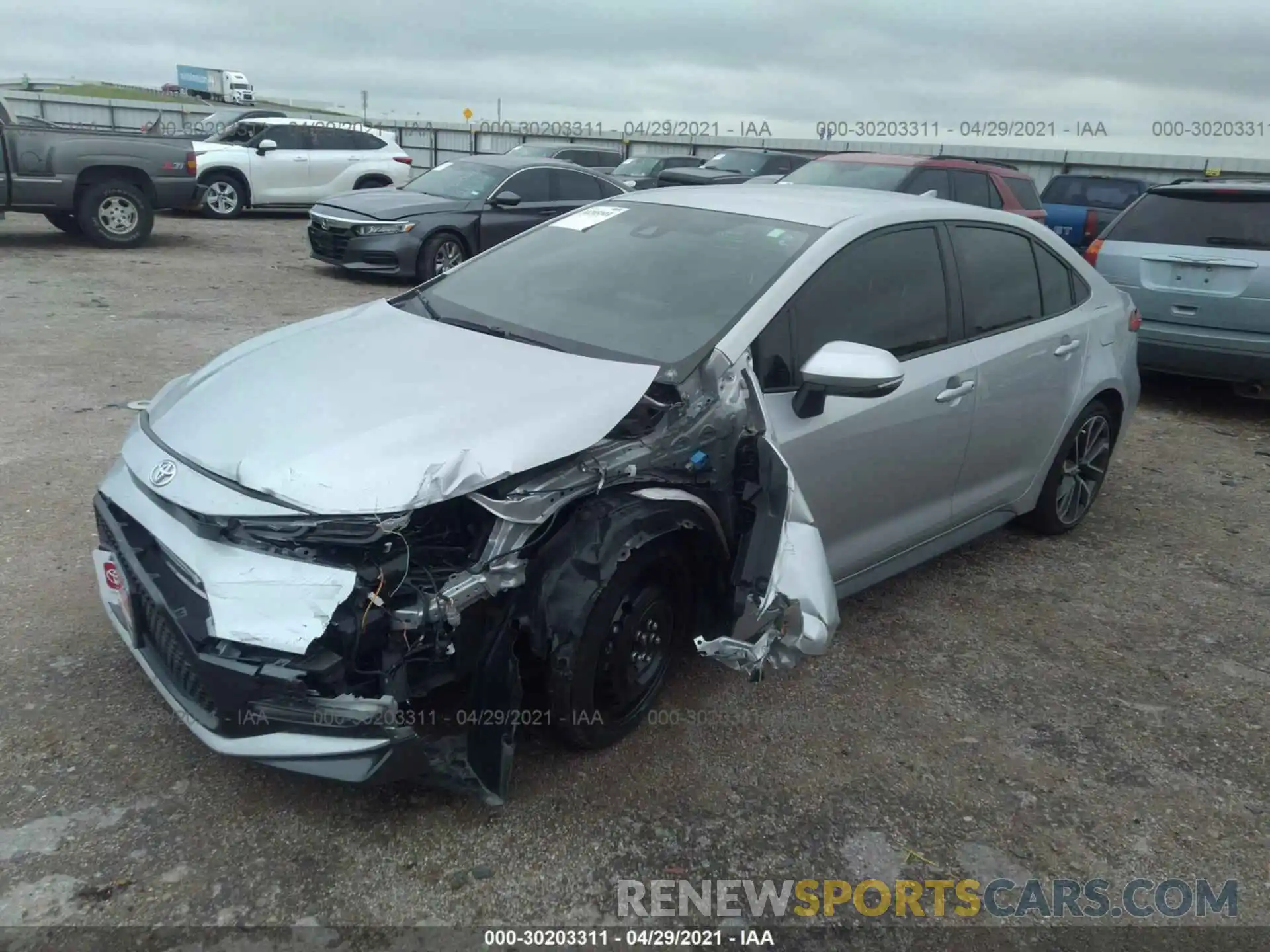 2 Photograph of a damaged car JTDS4RCE9LJ012073 TOYOTA COROLLA 2020