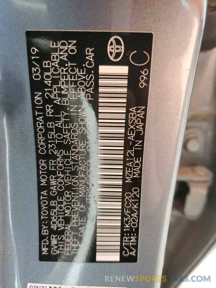 13 Photograph of a damaged car JTDS4RCE9LJ016298 TOYOTA COROLLA 2020