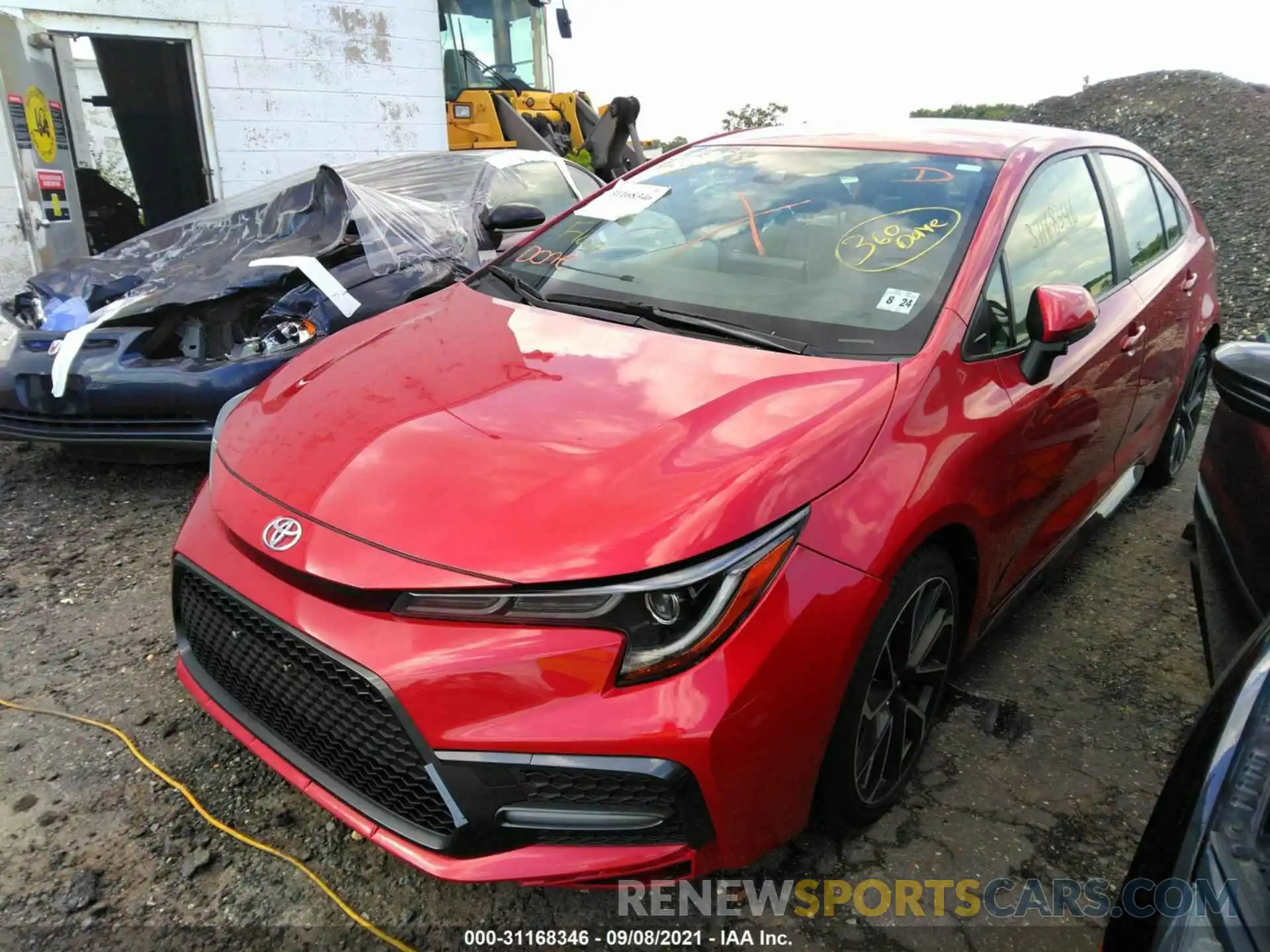 2 Photograph of a damaged car JTDS4RCE9LJ023879 TOYOTA COROLLA 2020