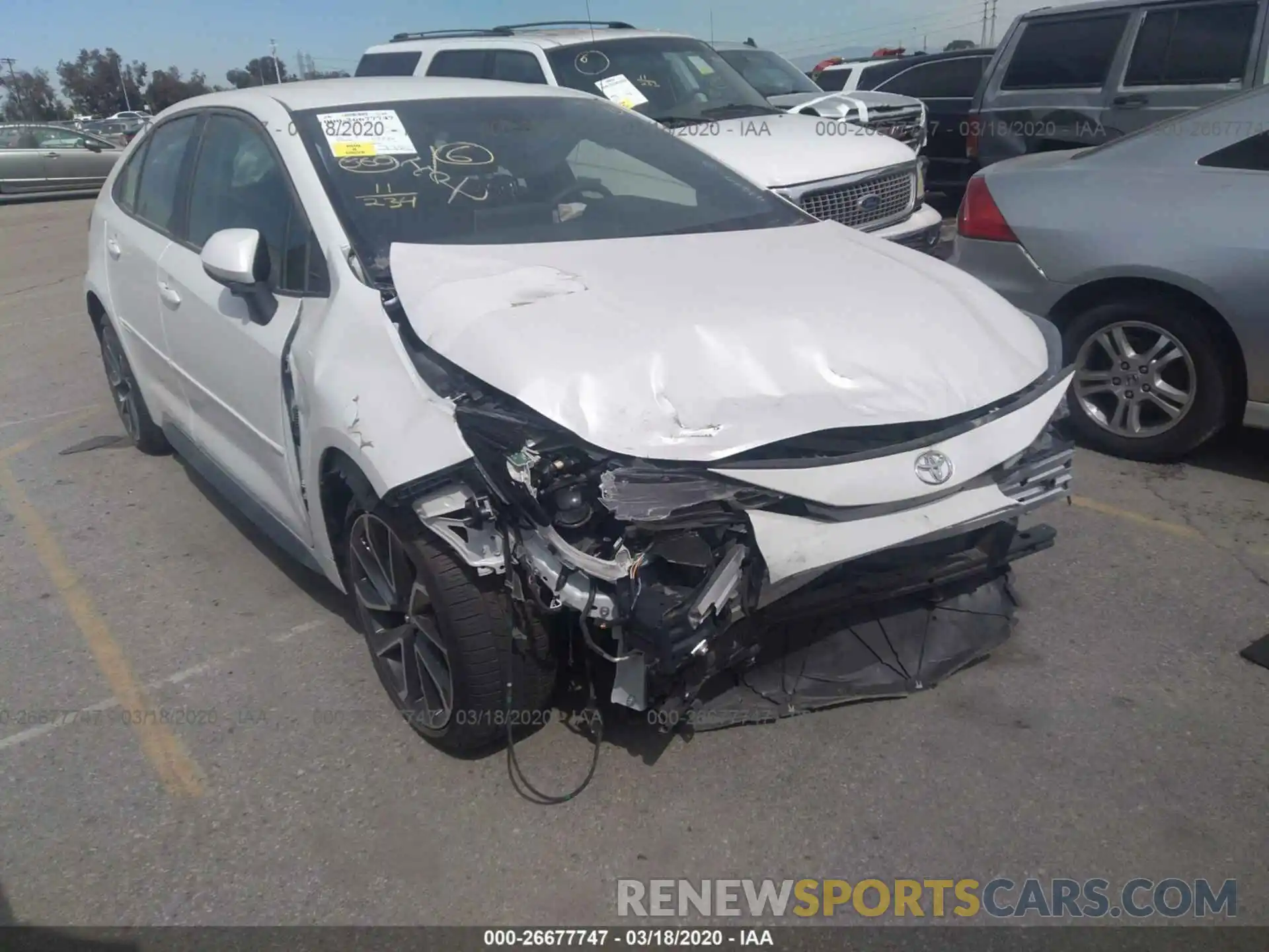 1 Photograph of a damaged car JTDS4RCE9LJ036292 TOYOTA COROLLA 2020