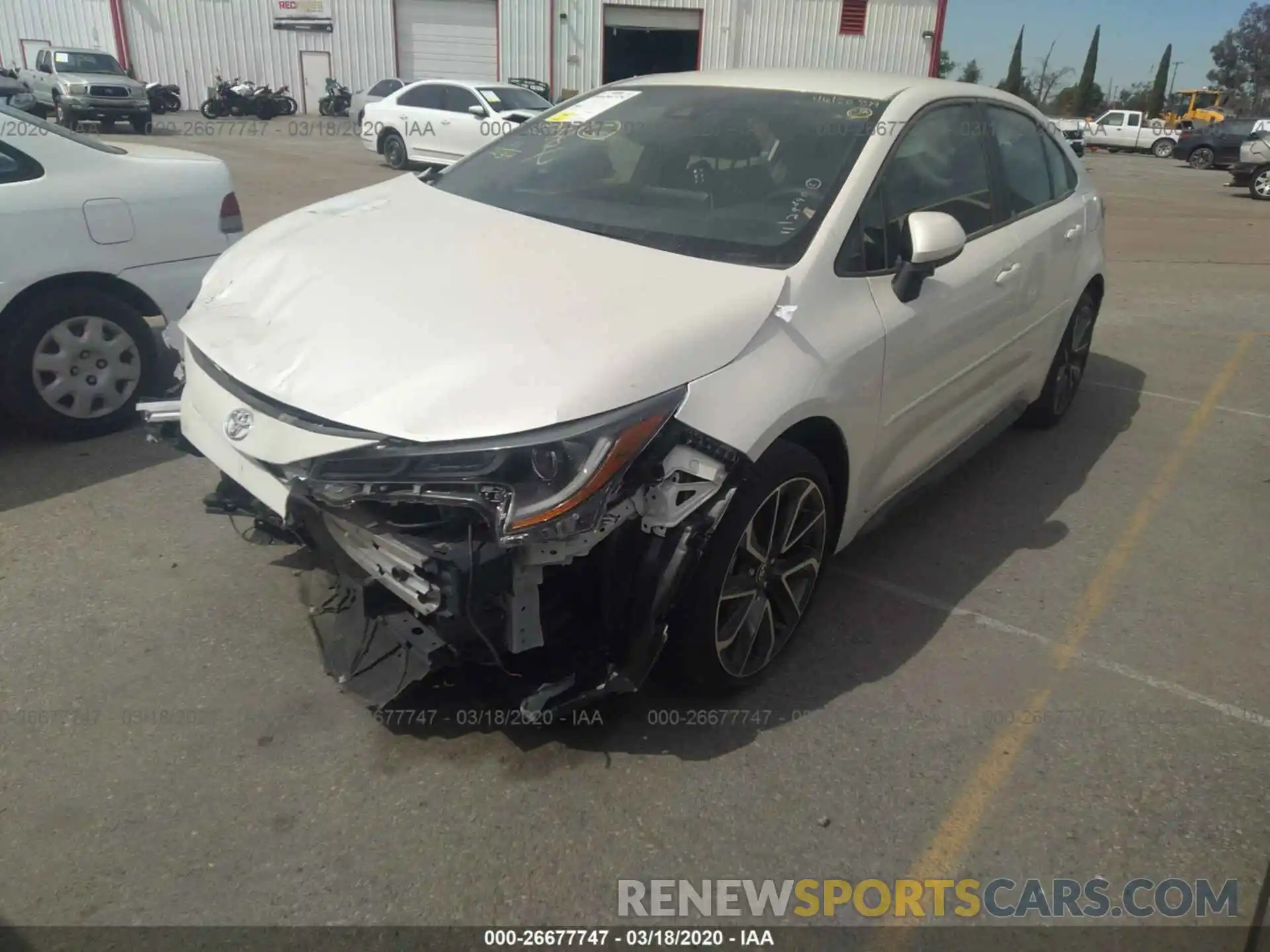 2 Photograph of a damaged car JTDS4RCE9LJ036292 TOYOTA COROLLA 2020