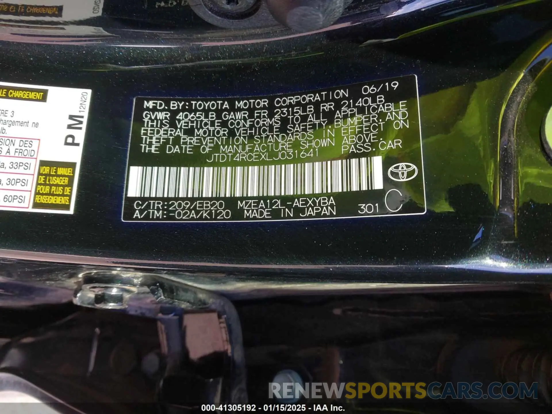 9 Photograph of a damaged car JTDT4RCEXLJ031641 TOYOTA COROLLA 2020