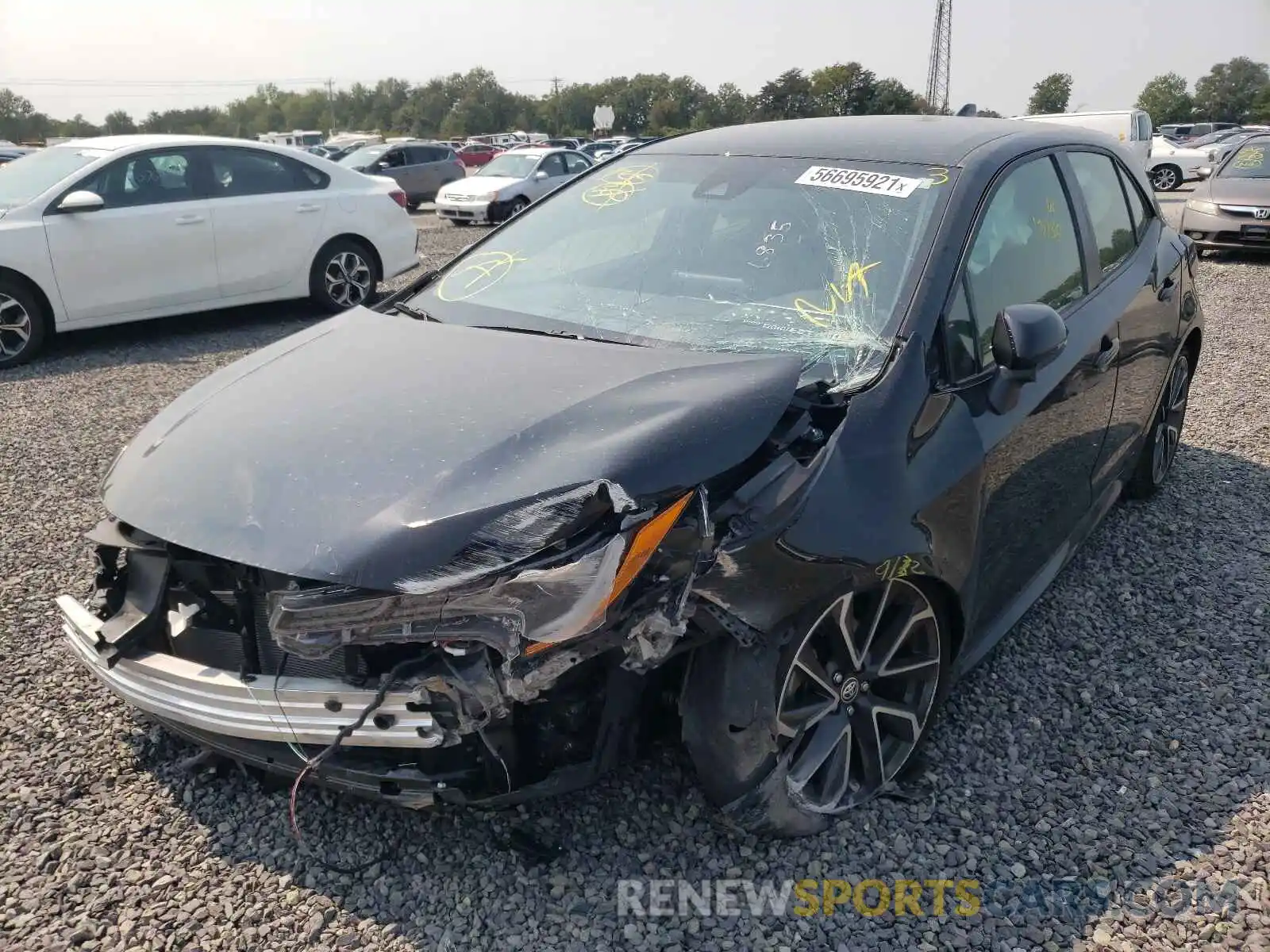 2 Photograph of a damaged car JTNC4RBE0L3104517 TOYOTA COROLLA 2020