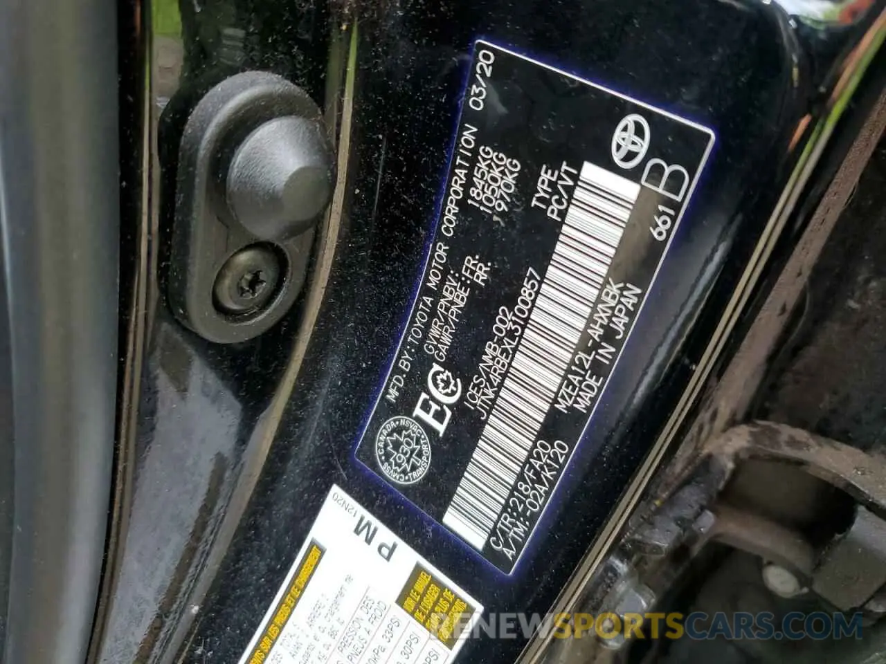 12 Photograph of a damaged car JTNK4RBEXL3100857 TOYOTA COROLLA 2020