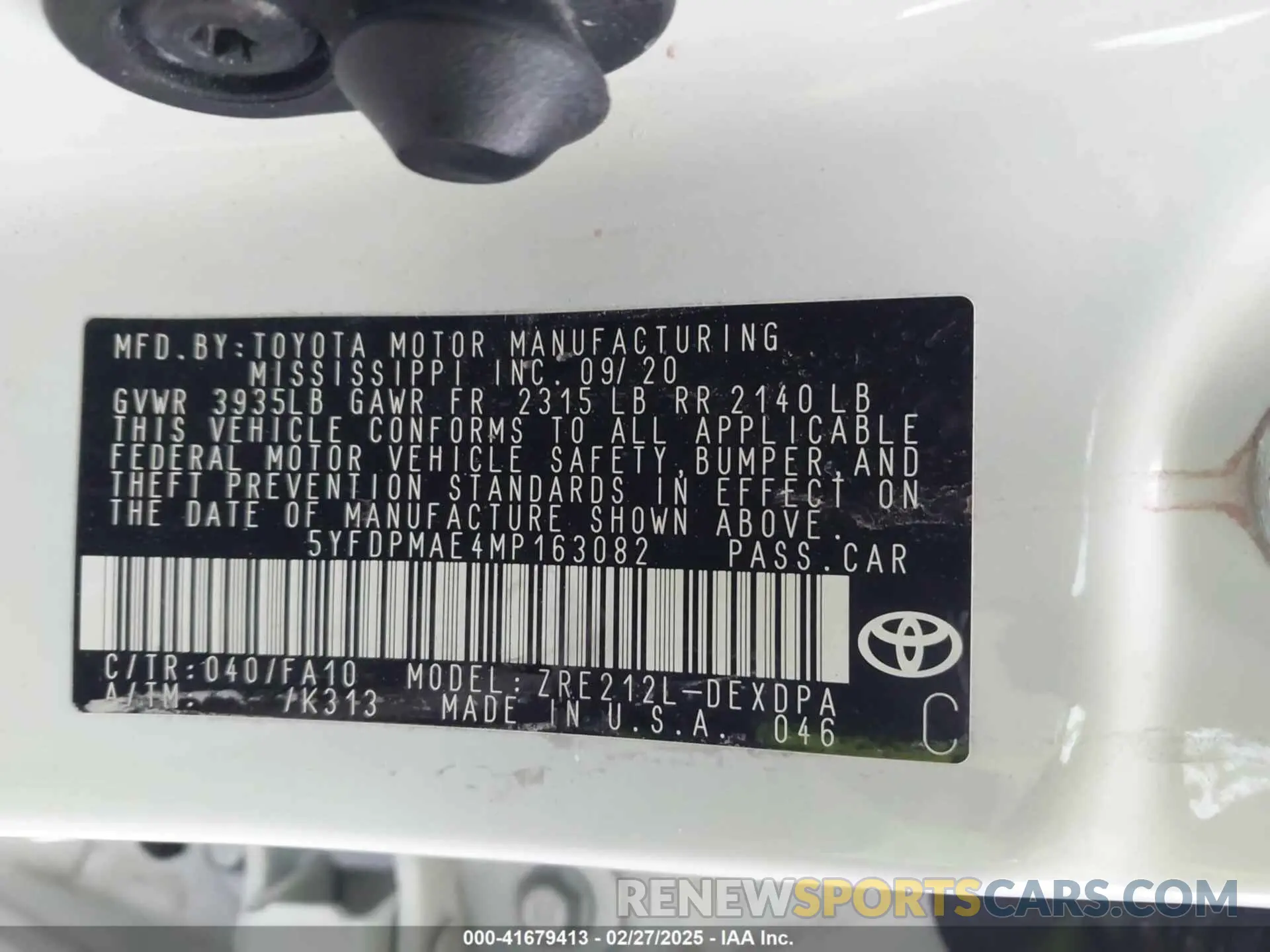 9 Photograph of a damaged car 5YFDPMAE4MP163082 TOYOTA COROLLA 2021