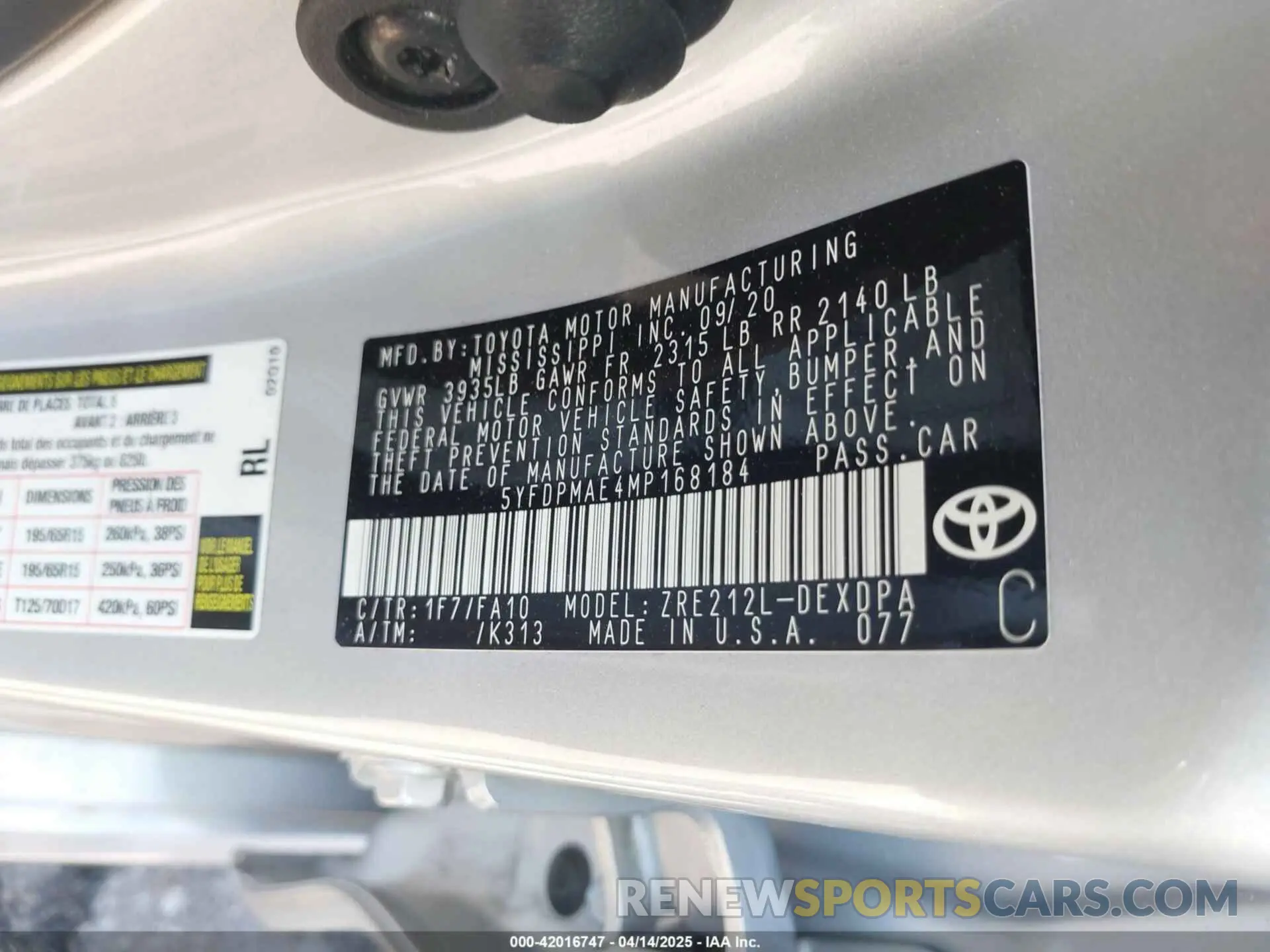 9 Photograph of a damaged car 5YFDPMAE4MP168184 TOYOTA COROLLA 2021
