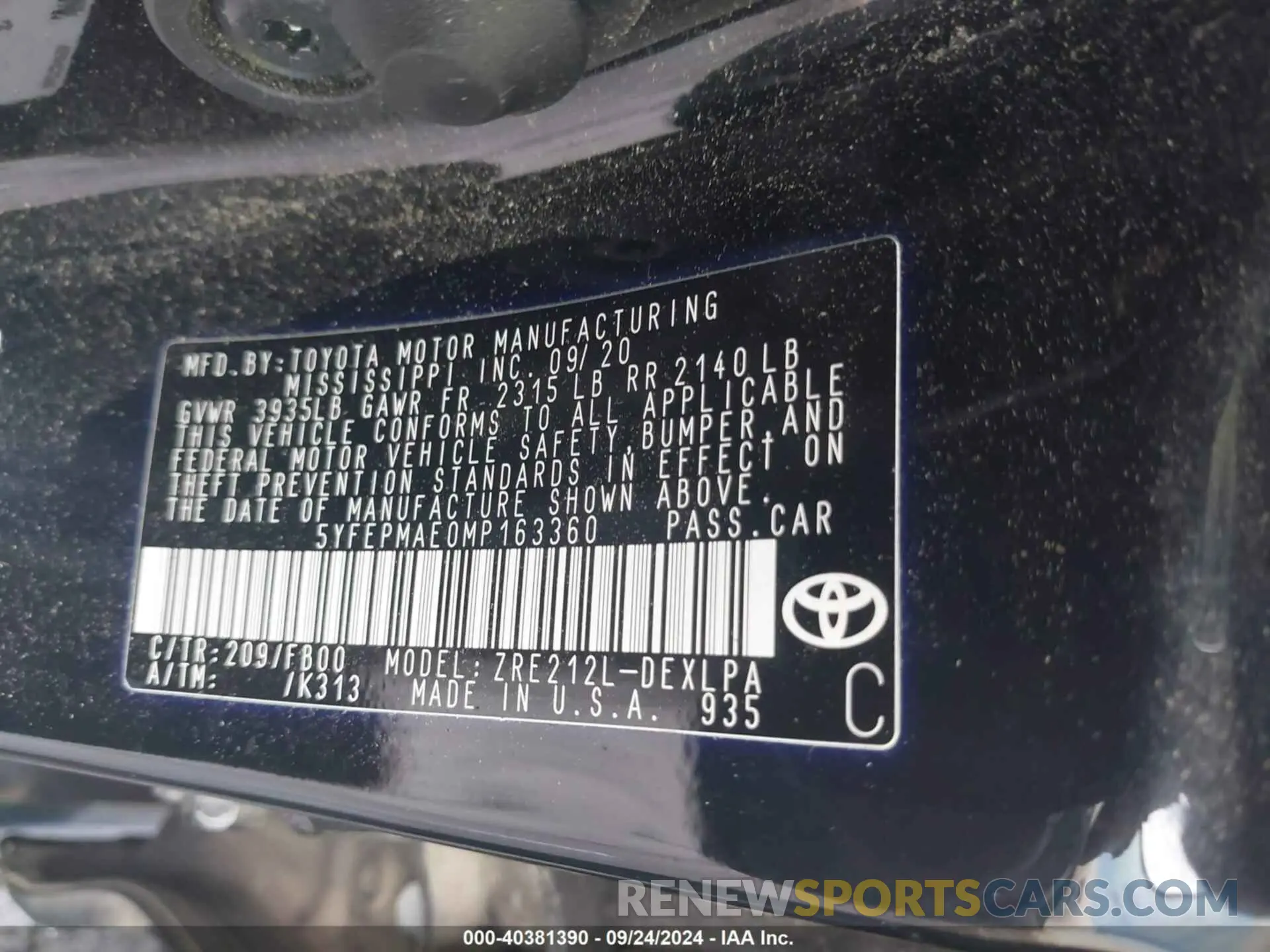 9 Photograph of a damaged car 5YFEPMAE0MP163360 TOYOTA COROLLA 2021