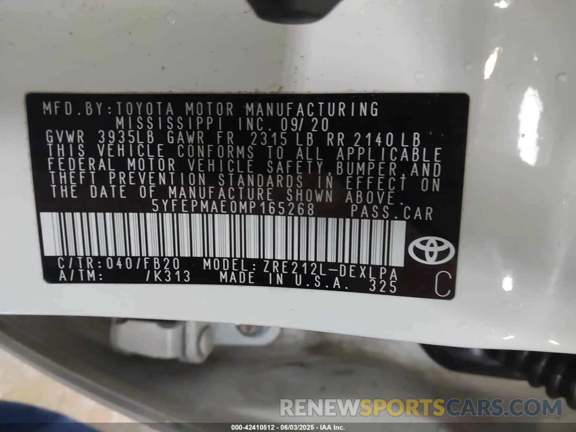 9 Photograph of a damaged car 5YFEPMAE0MP165268 TOYOTA COROLLA 2021