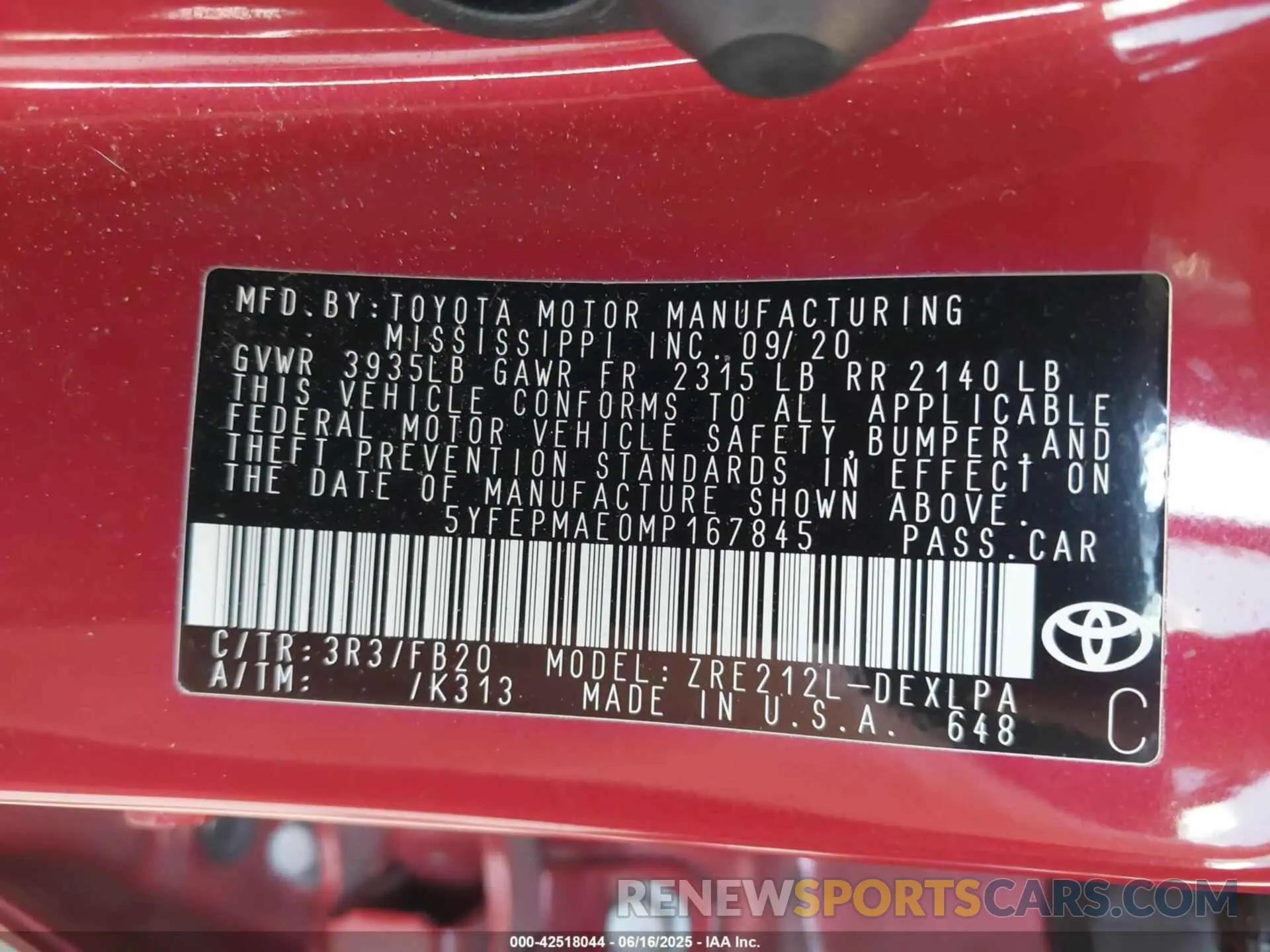 9 Photograph of a damaged car 5YFEPMAE0MP167845 TOYOTA COROLLA 2021
